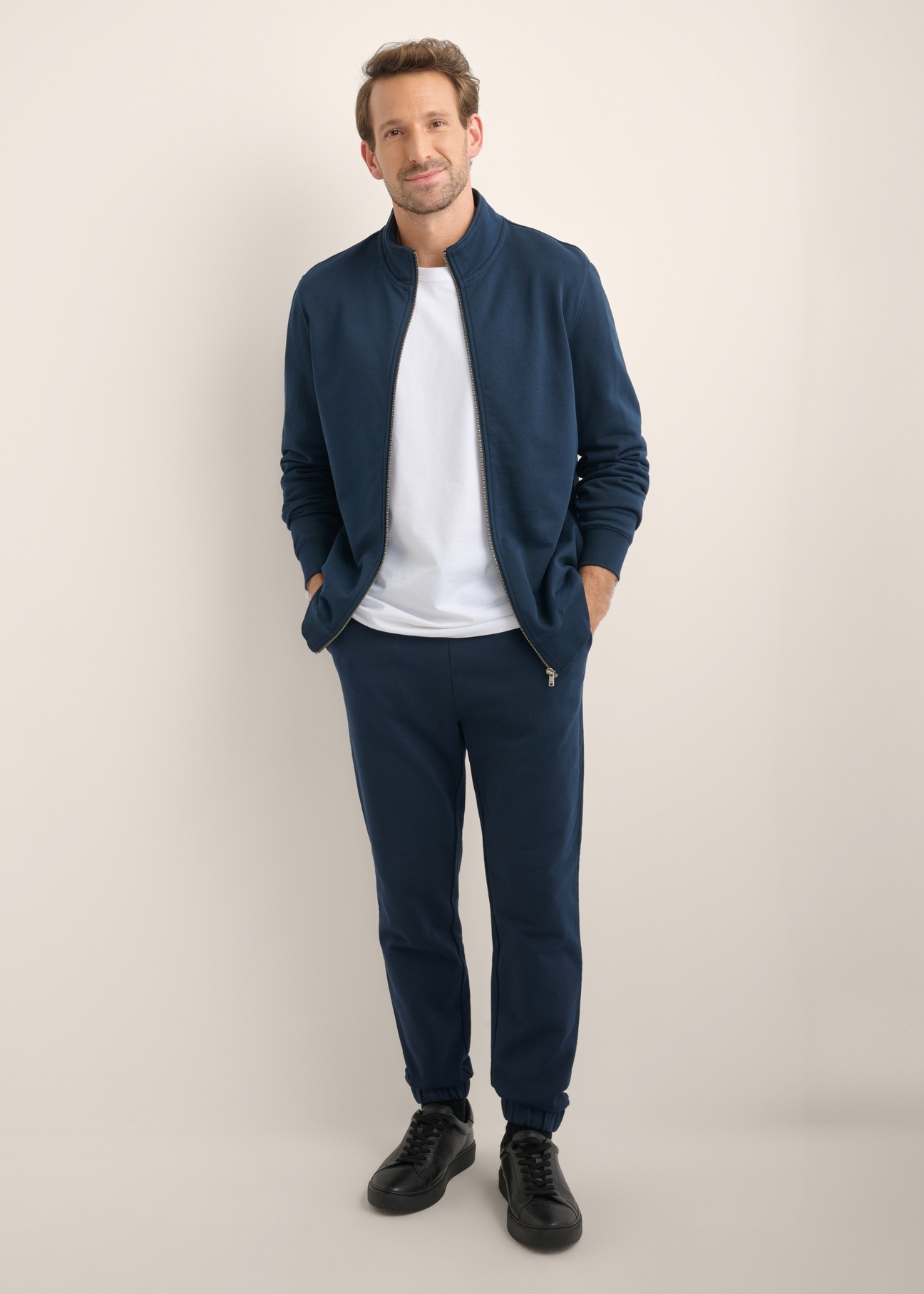 Modrá pánska mikina na zips BLZMT-0085-7E(Z26)