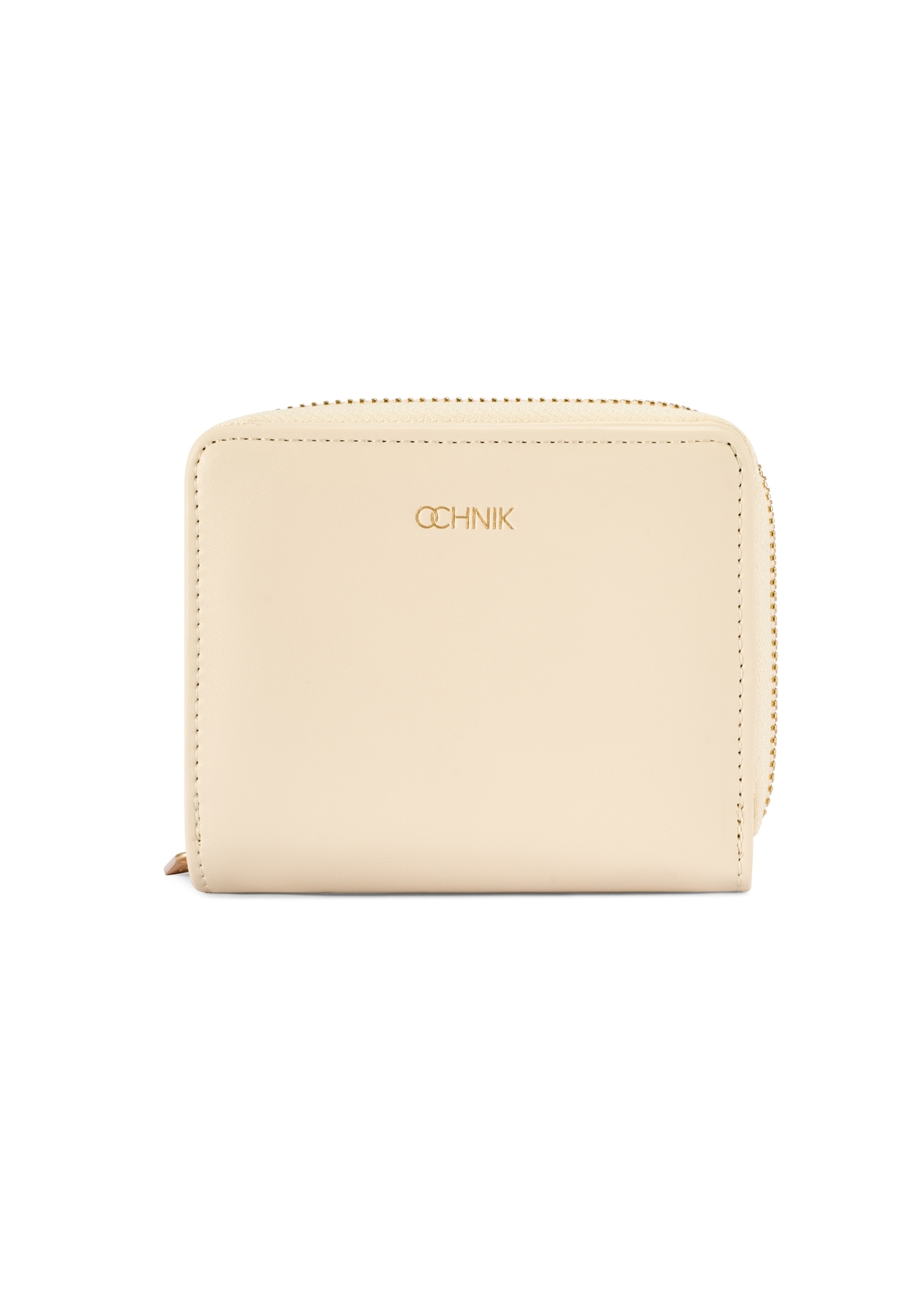 Dámska peňaženka strednej veľkosti v krémovej farbe POREC-0412-0B(W26), pohľad spredu na bielom pozadí.