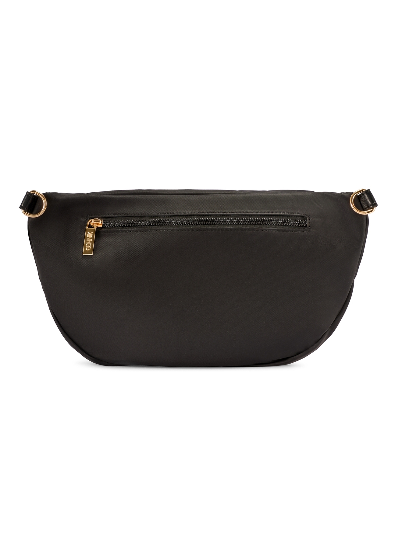 Čierna veľká dámska kabelka TOREN-0345-99(W26) - pohľad na produkt zozadu, na bielom pozadí.