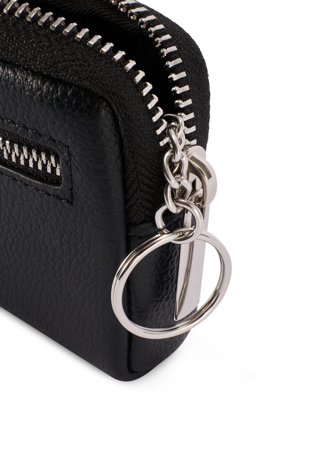 Čierna pánska kožená peňaženka PORMS-0689-9I(W26), detail produktu na bielom pozadí.