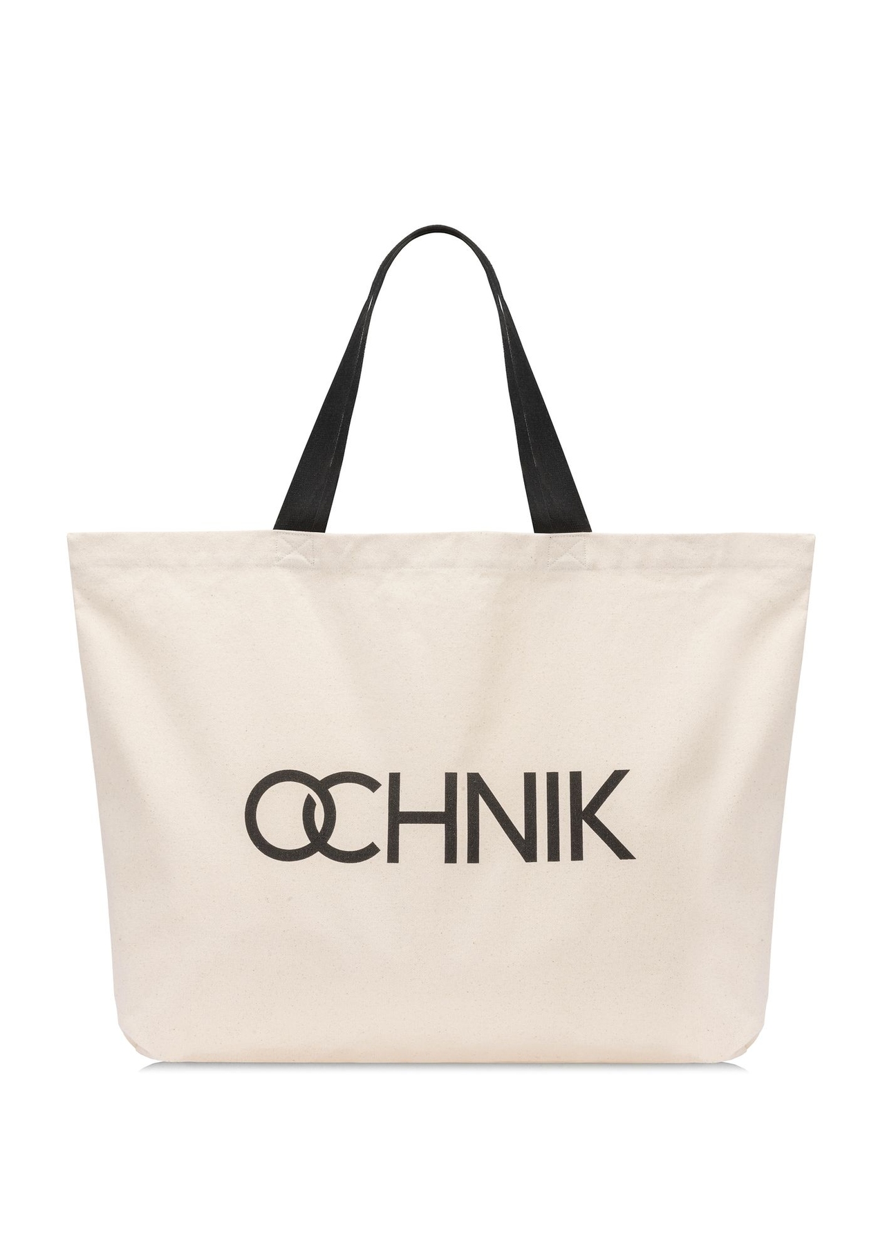 Bavlnená taška ecru TOREN-0136-1E(W26) - pohľad spredu na produkt, na bielom pozadí.