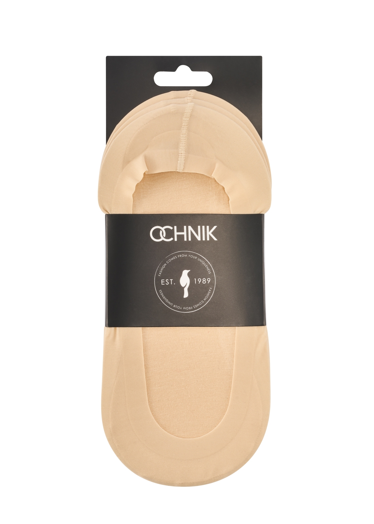 Sada béžových dámskych členkových ponožiek ZESDT-0032-1B(W26) - pohľad na produkt zhora, na bielom podklade.