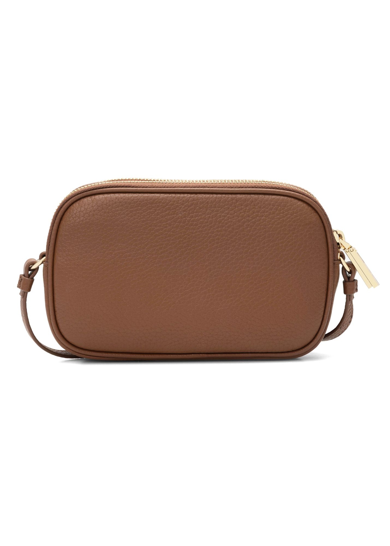 Malá dámska kabelka z ťavej kože TORES-0466E-1D(W26) - pohľad zozadu na produkt na bielom pozadí.