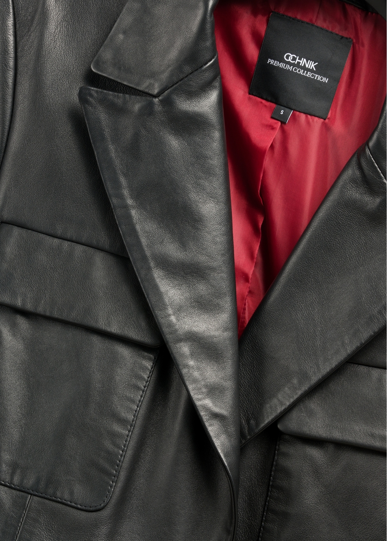 Čierna dámska kožená bunda s opaskom KURDS-0545-99(W26)