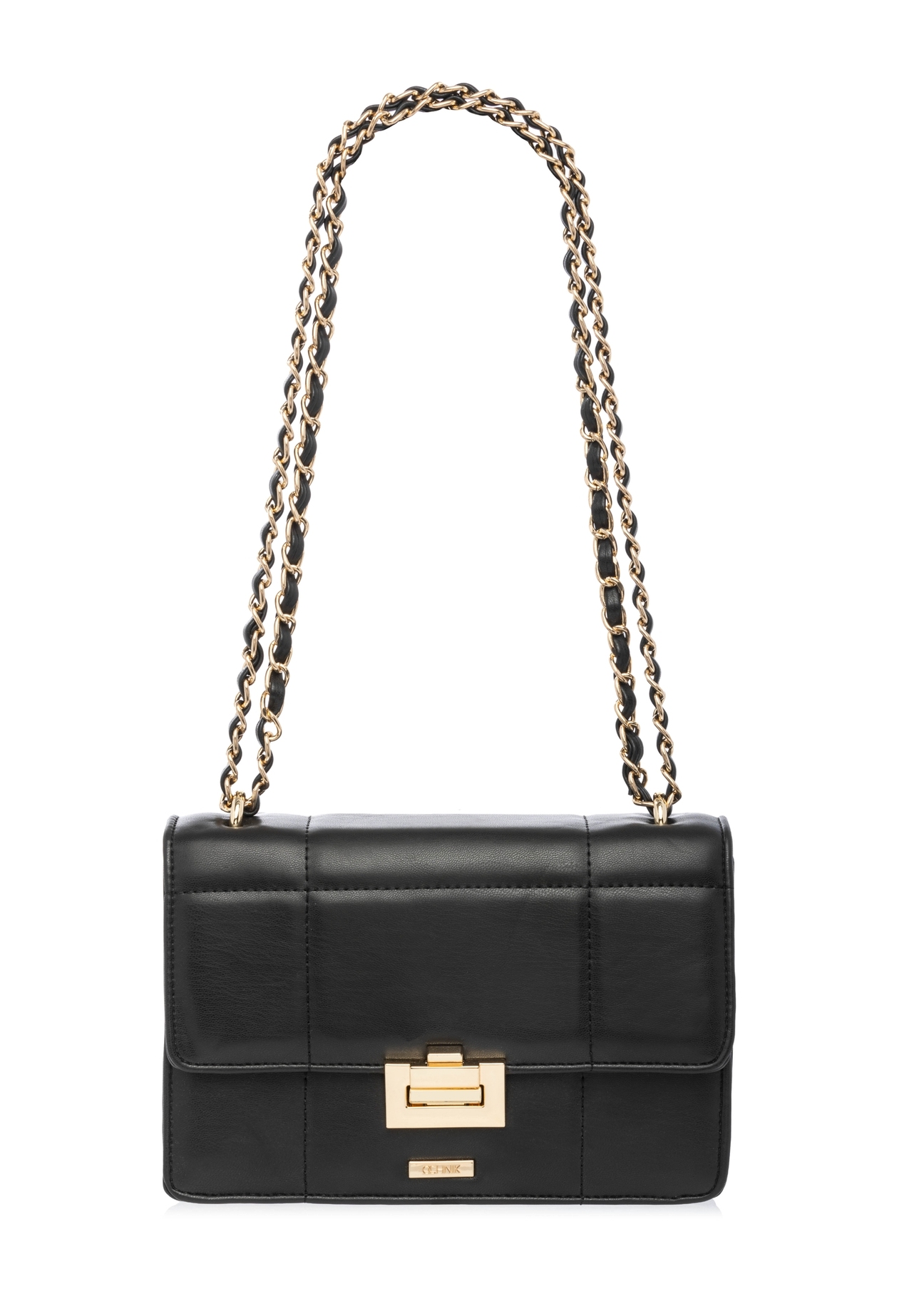 Malá dámska kabelka v čiernej farbe TOREC-1186-99(W26) - pohľad spredu na produkt, na bielom pozadí.