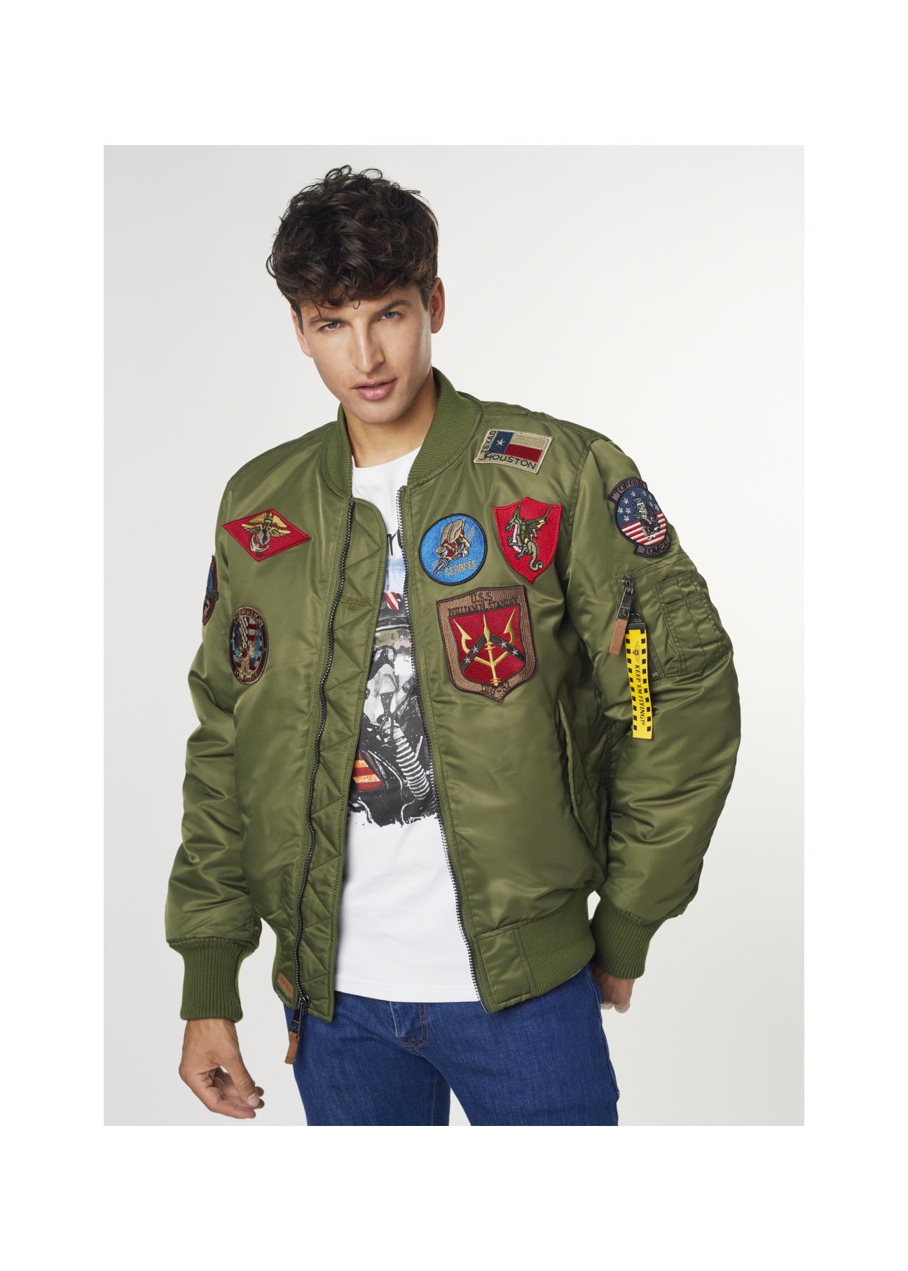 Pánska olivovo zelená bunda Top Gun KURMT-0279-57(W23)-01
