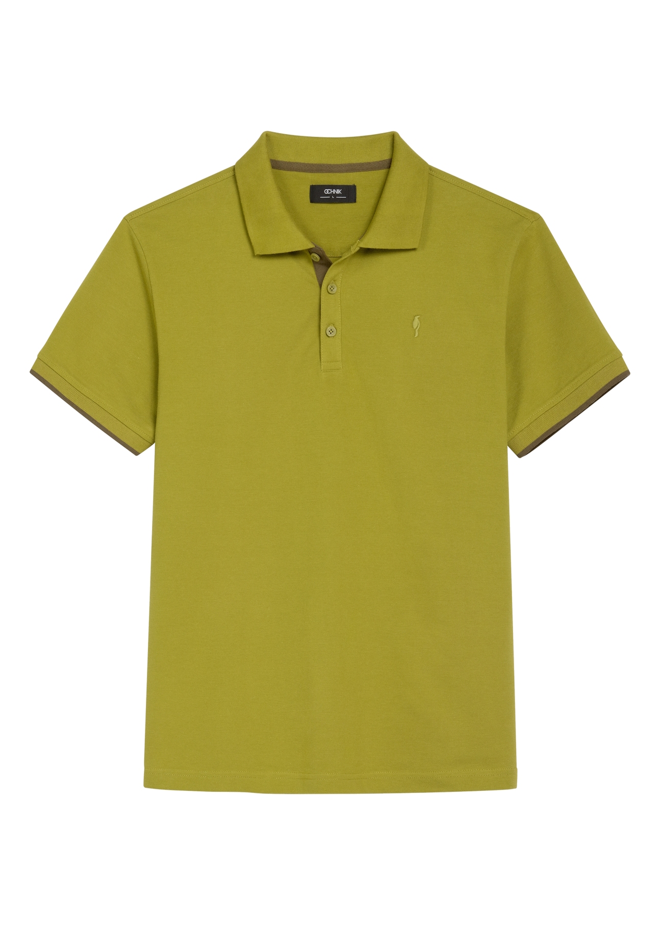 Olivové bavlnené polo tričko POLMT-0045B-8E(W26)