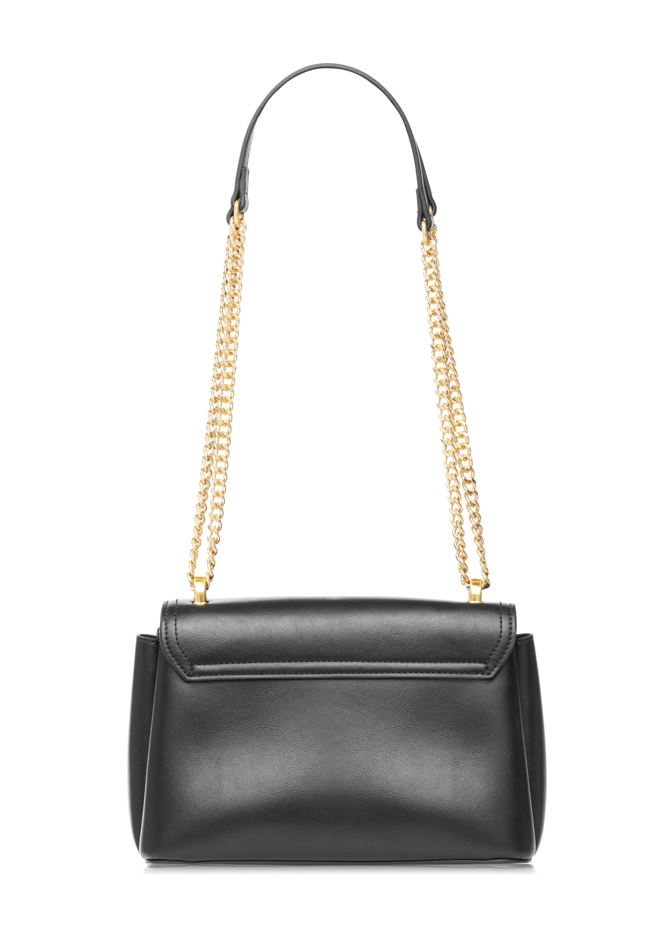 Čierna taška cez rameno na retiazke TOREC-1152-99(W26) - pohľad na produkt zozadu, na bielom pozadí.