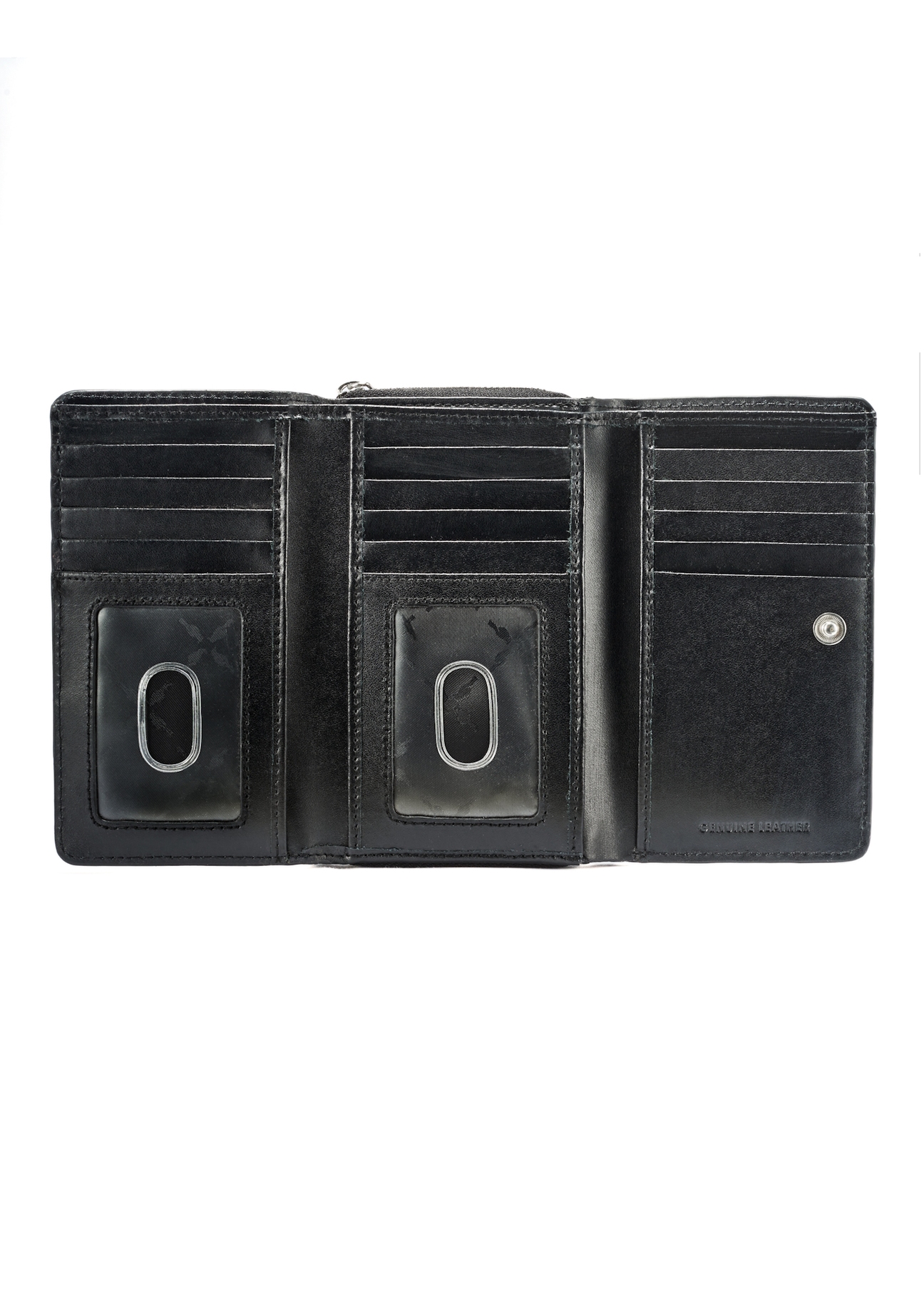 Čierna kožená dámska peňaženka s monogramom PORES-0882A-99(W25)