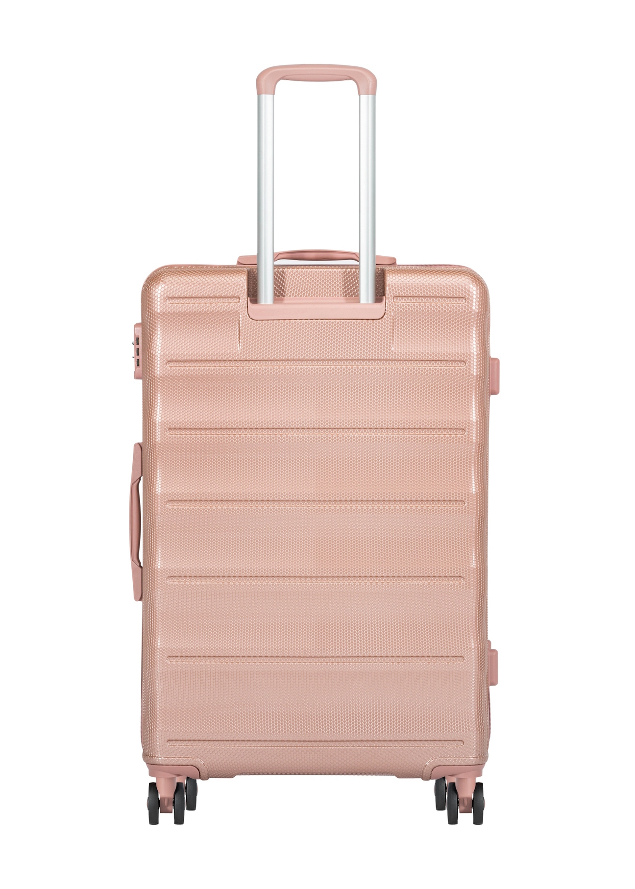 Sada kufrov na kolieskach 19'/24'/28' WALPC-0015-5B(W26), pohľad zozadu na výrobok na bielom pozadí.