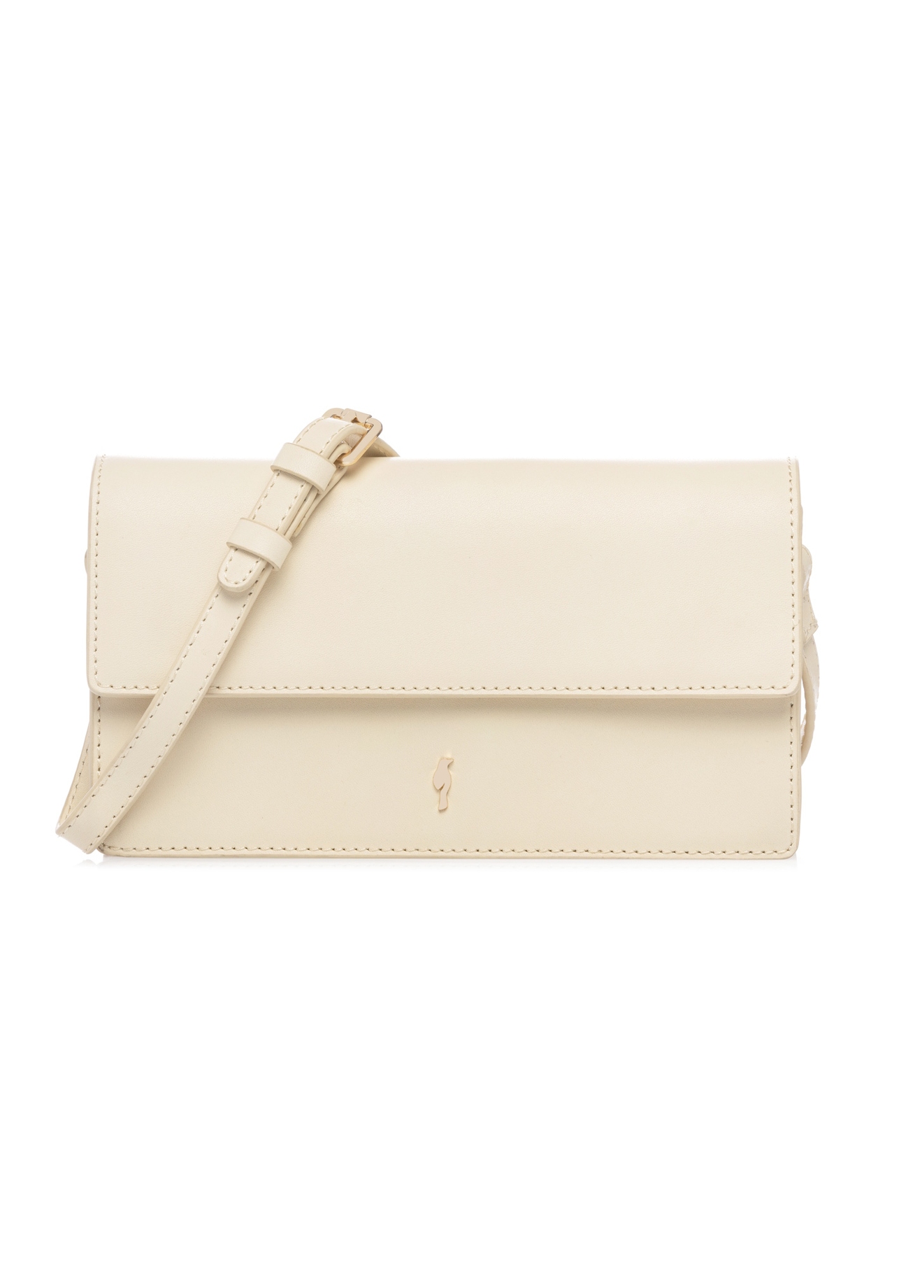 Malá kožená dámska kabelka cez rameno TORES-1290-2A(W26), pohľad spredu na bielom pozadí.