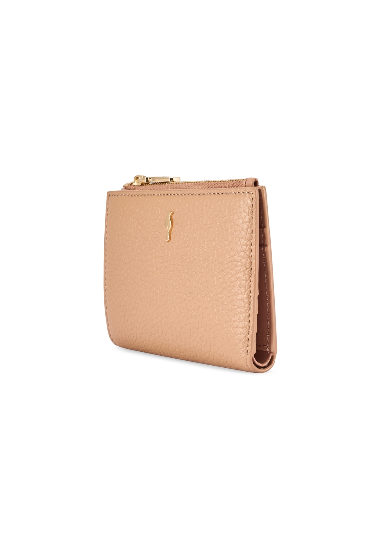 Dámska kožená peňaženka v špinavo ružovej farbe PORES-0984-5D(W26), diagonálny pohľad na produkt na bielom pozadí.