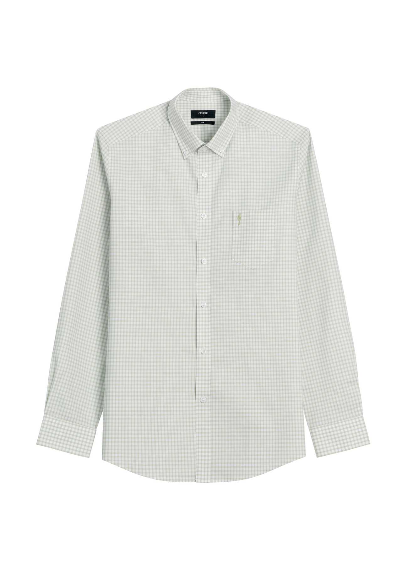 Pánska bavlnená košeľa s károvaným vzorom KOSMT-0277-8F(W26) - pohľad spredu na produkt, na bielom pozadí.