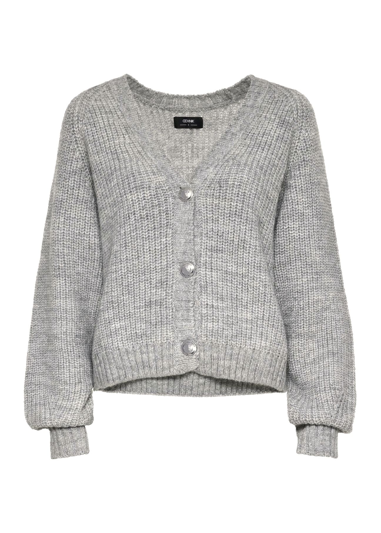 Sivý dámsky oversized kardigán KARDT-0036-66(Z24)