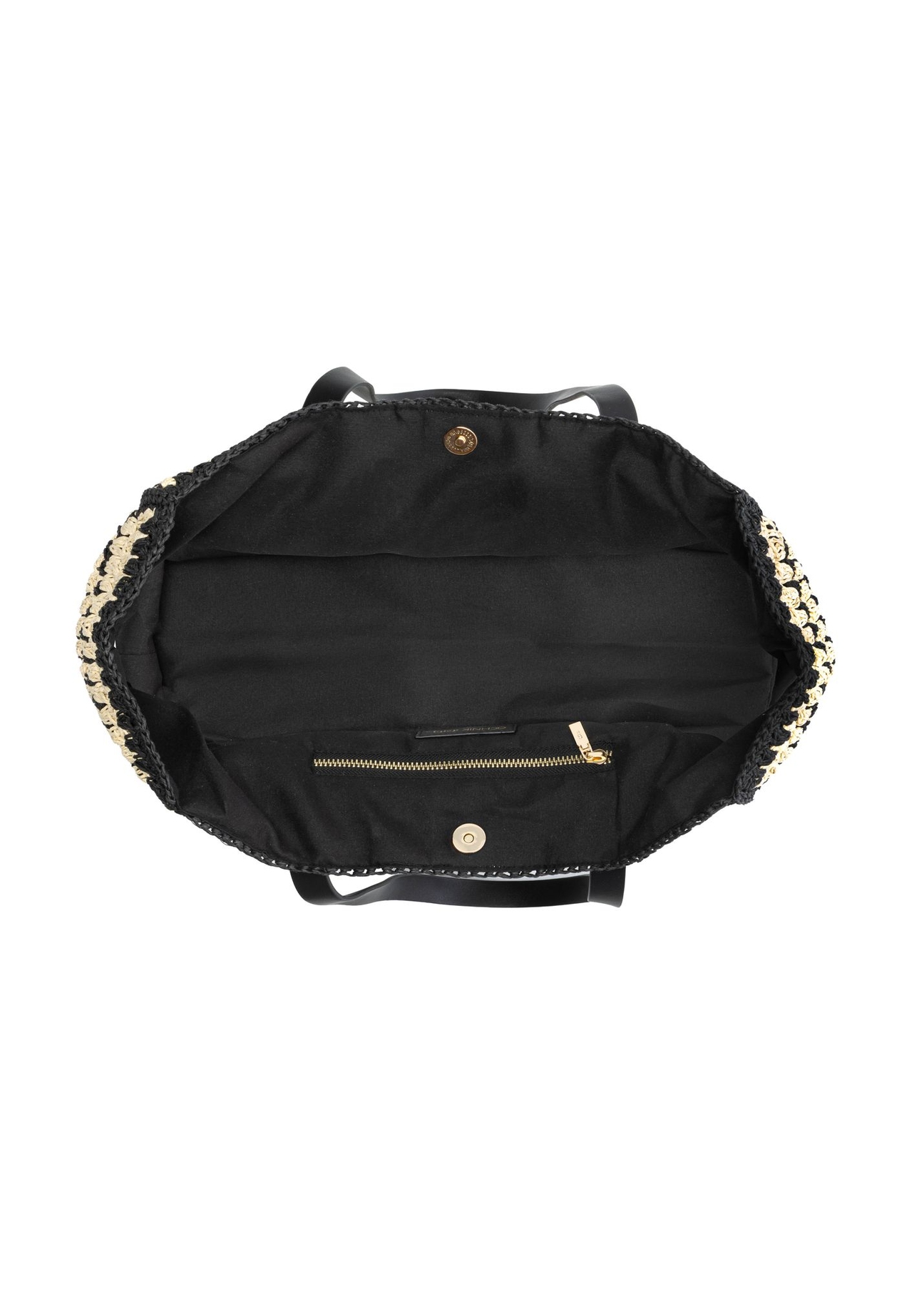 Dámska kabelka z prírodnej slamy TOREC-1226-1E(W26) - pohľad na produkt zhora, na bielom pozadí.