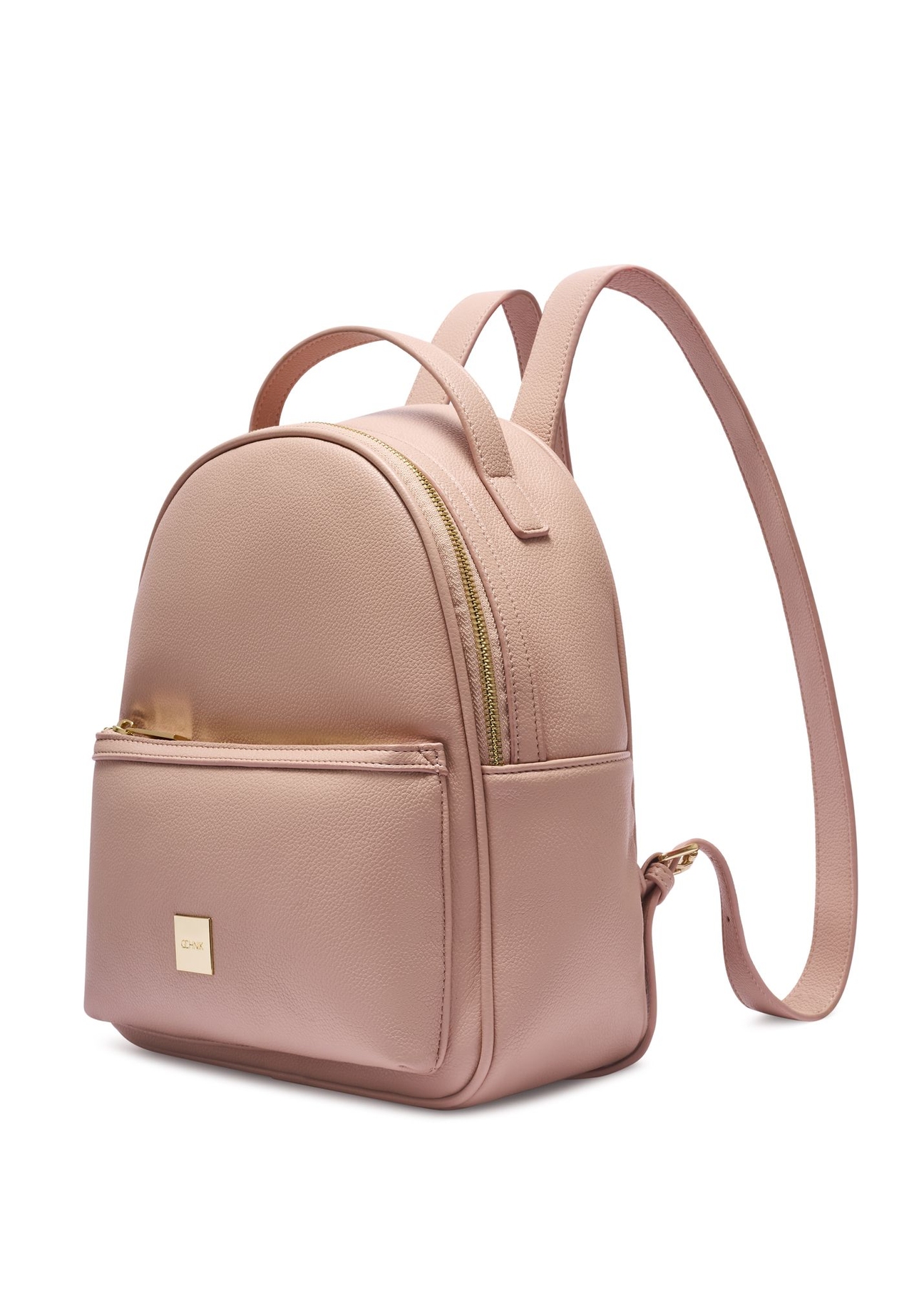 Ružový dámsky stredne veľký batoh TOREC-0920-5A(W26) - diagonálny pohľad na produkt, na bielom pozadí.