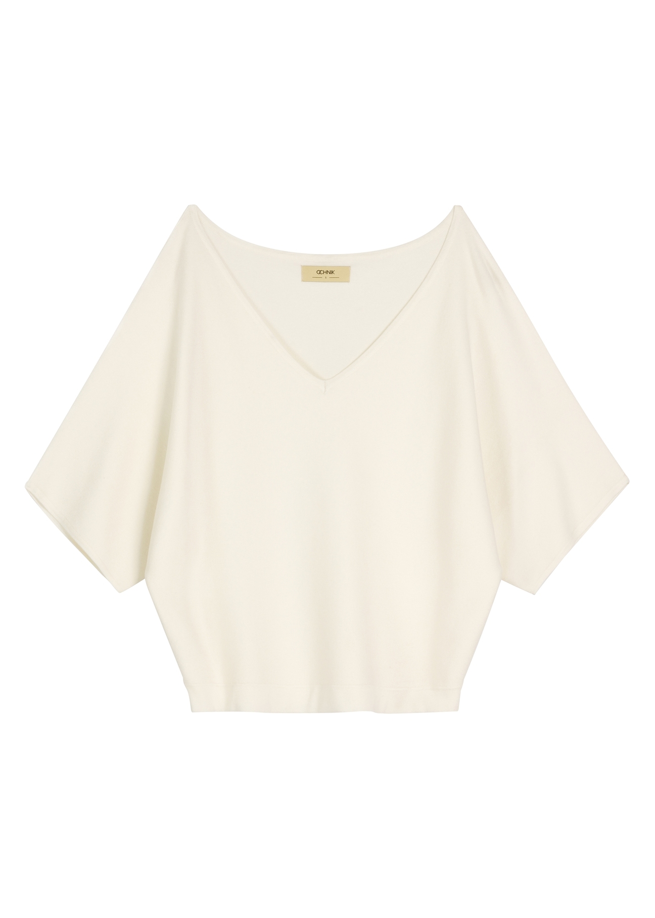 Biela dámska blúzka BLUDT-0201-0B(W26), pohľad na produkt spredu na bielom pozadí.