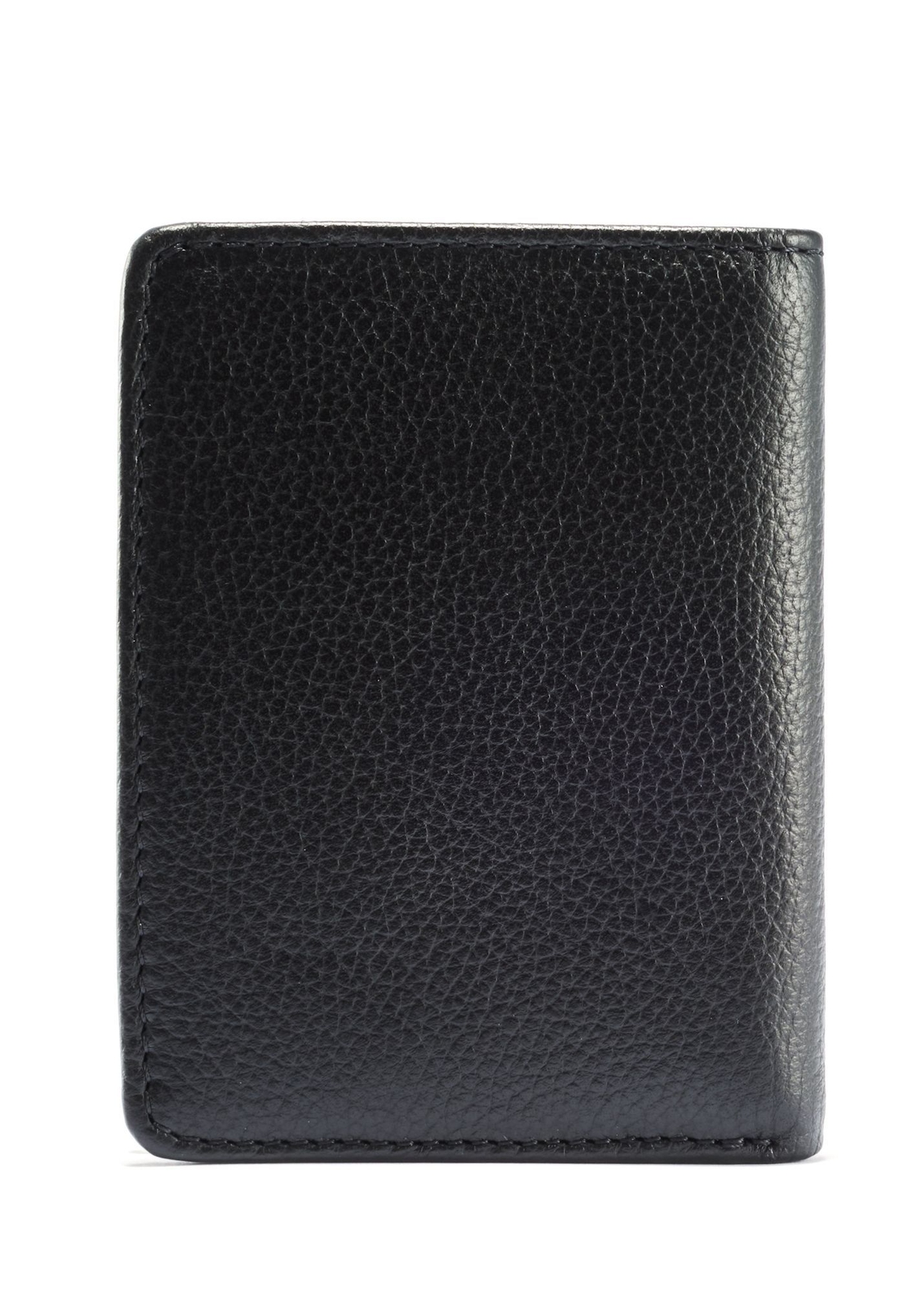 Čierna pánska kožená peňaženka PORMS-0635A-99(Z25), pohľad na produkt zozadu na bielom pozadí.
