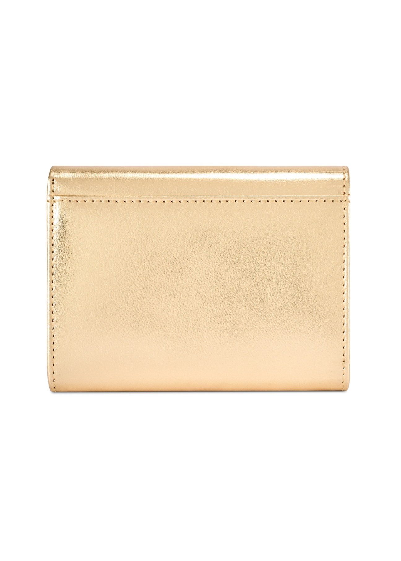 Dámska zlatá kožená peňaženka PORES-0959-2X(W26) - pohľad na produkt zozadu, na bielom pozadí.