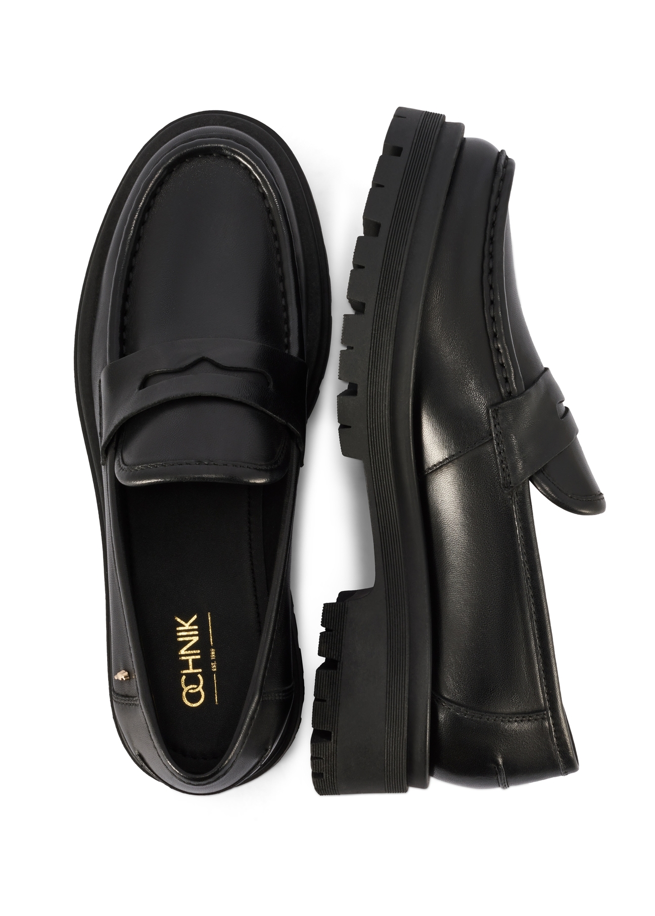 Dámske čierne kožené mokasíny BUTYD-1069-99(W26)