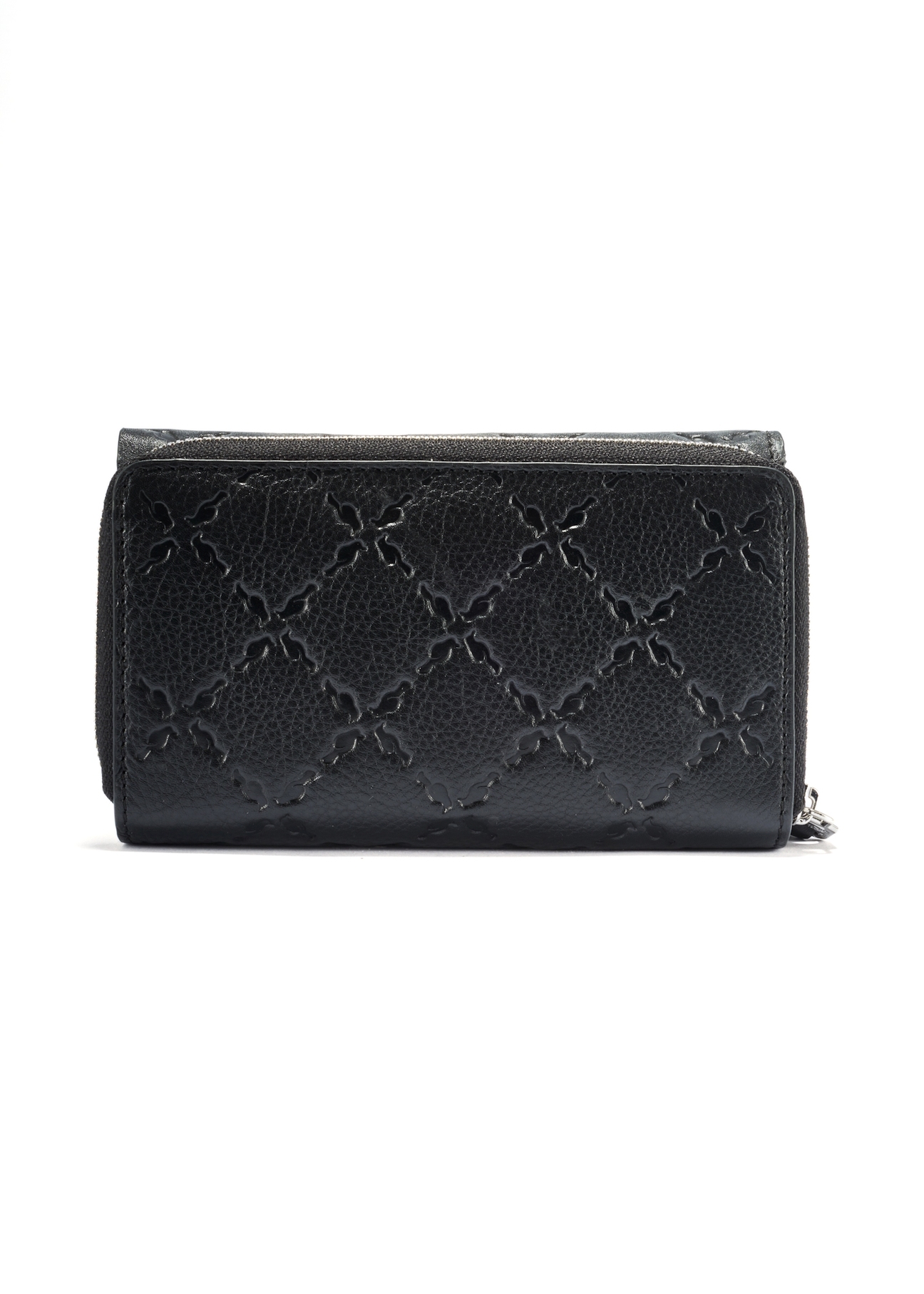 Čierna kožená dámska peňaženka s monogramom PORES-0882A-99(W25)