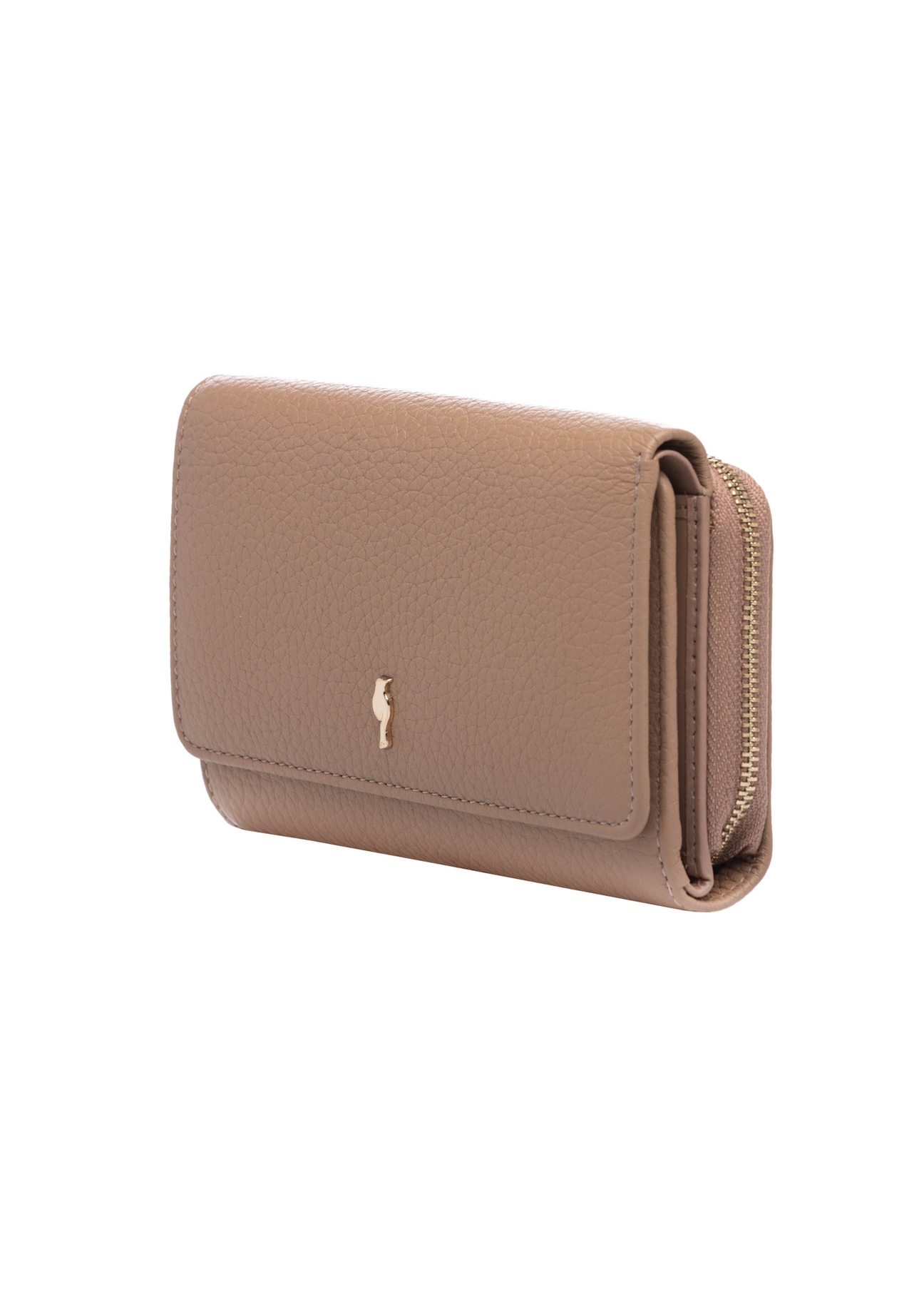 Veľká ružová kožená dámska peňaženka PORES-0801H-5D(W26), diagonálny pohľad na produkt na bielom pozadí.