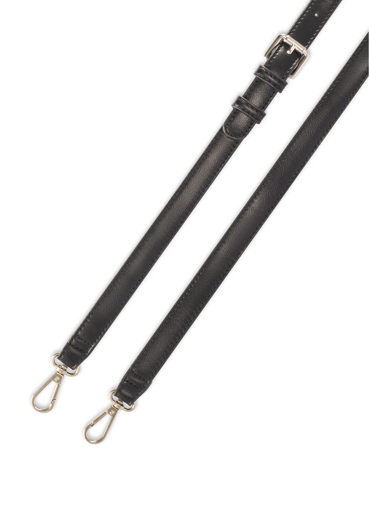 Malá čierna dámska taška cez rameno TOREC-1185-99(W26), pohľad na produkt s popruhom na bielom pozadí.