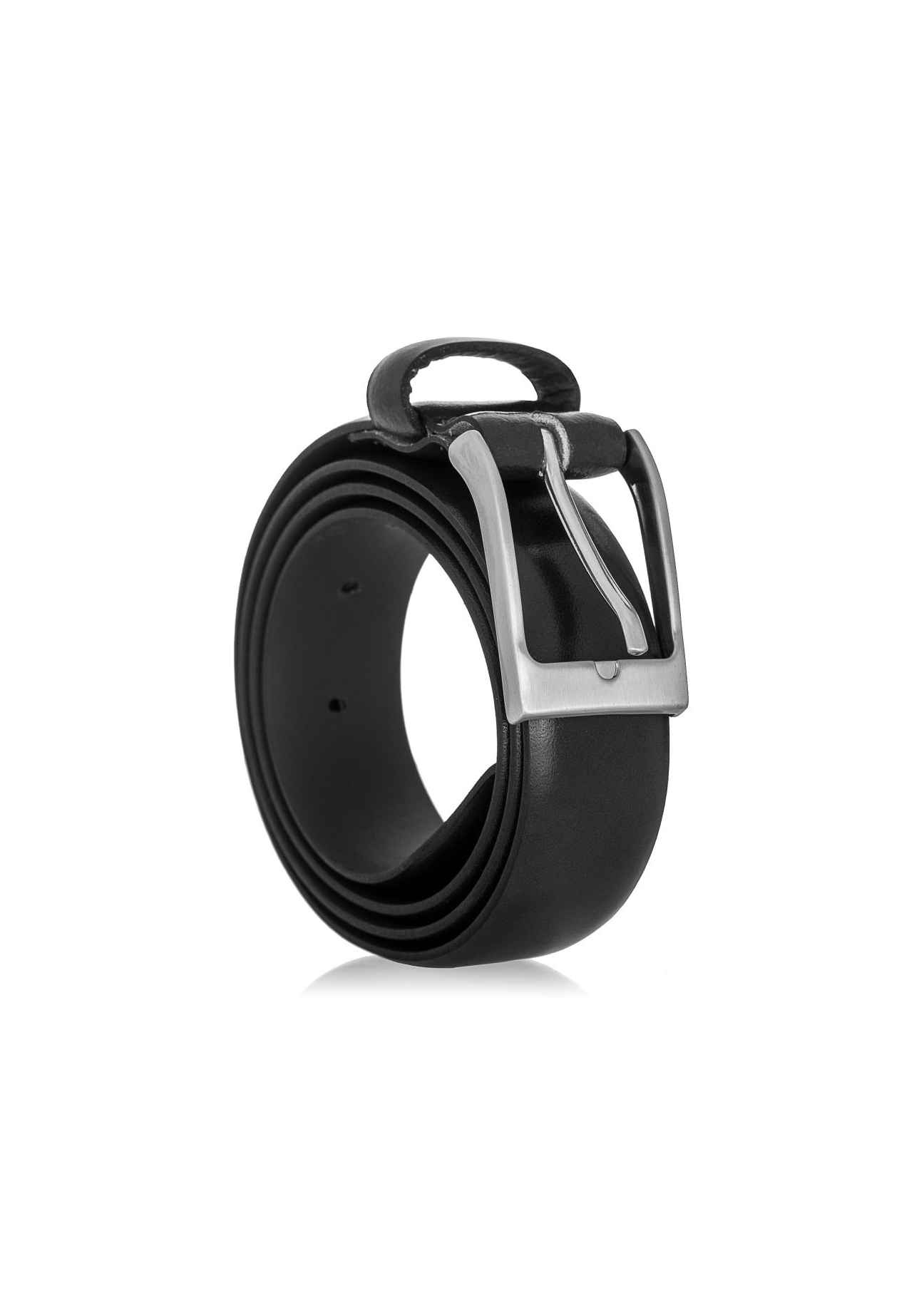 Čierny kožený pánsky opasok PASMS-0162A-99(W23)-02