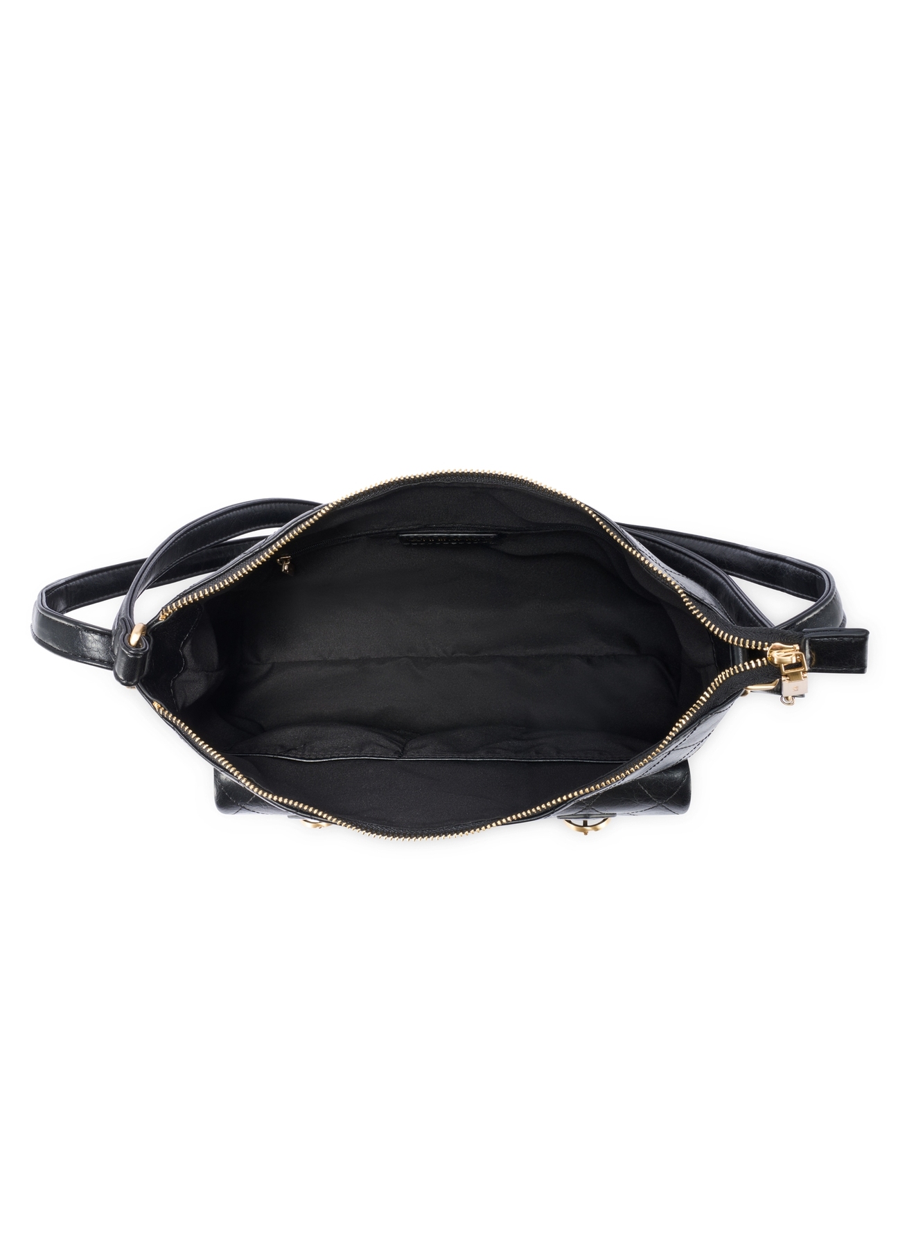 Čierny kožený dámsky opasok PASDS-0342-99(W26) - pohľad na produkt zhora, na bielom pozadí.