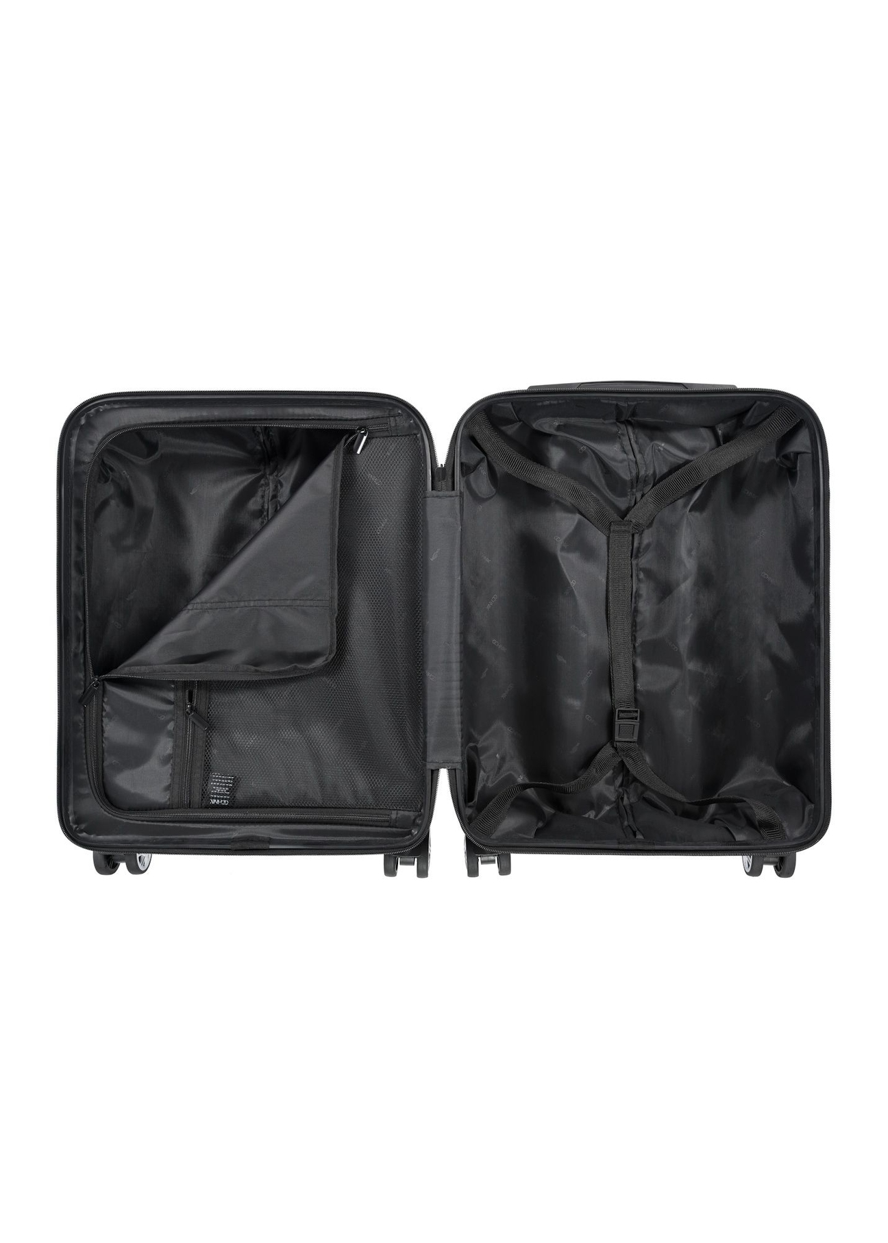 Malý kufor na kolieskach WALPC-0014-7B-19(W26), pohľad na produkt vo vnútri na bielom pozadí.