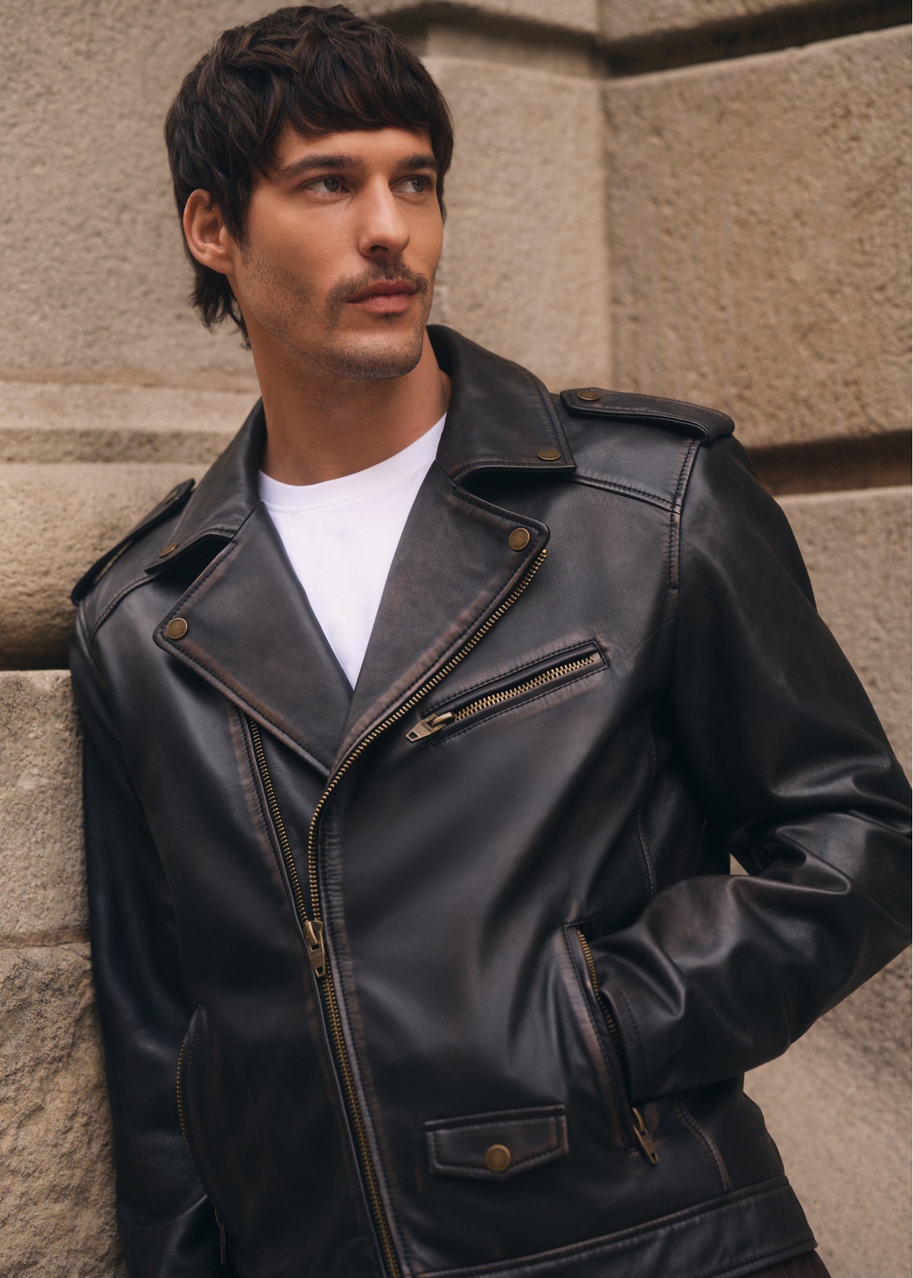 Pánska kožená bunda KURMS-0395-99(W26)