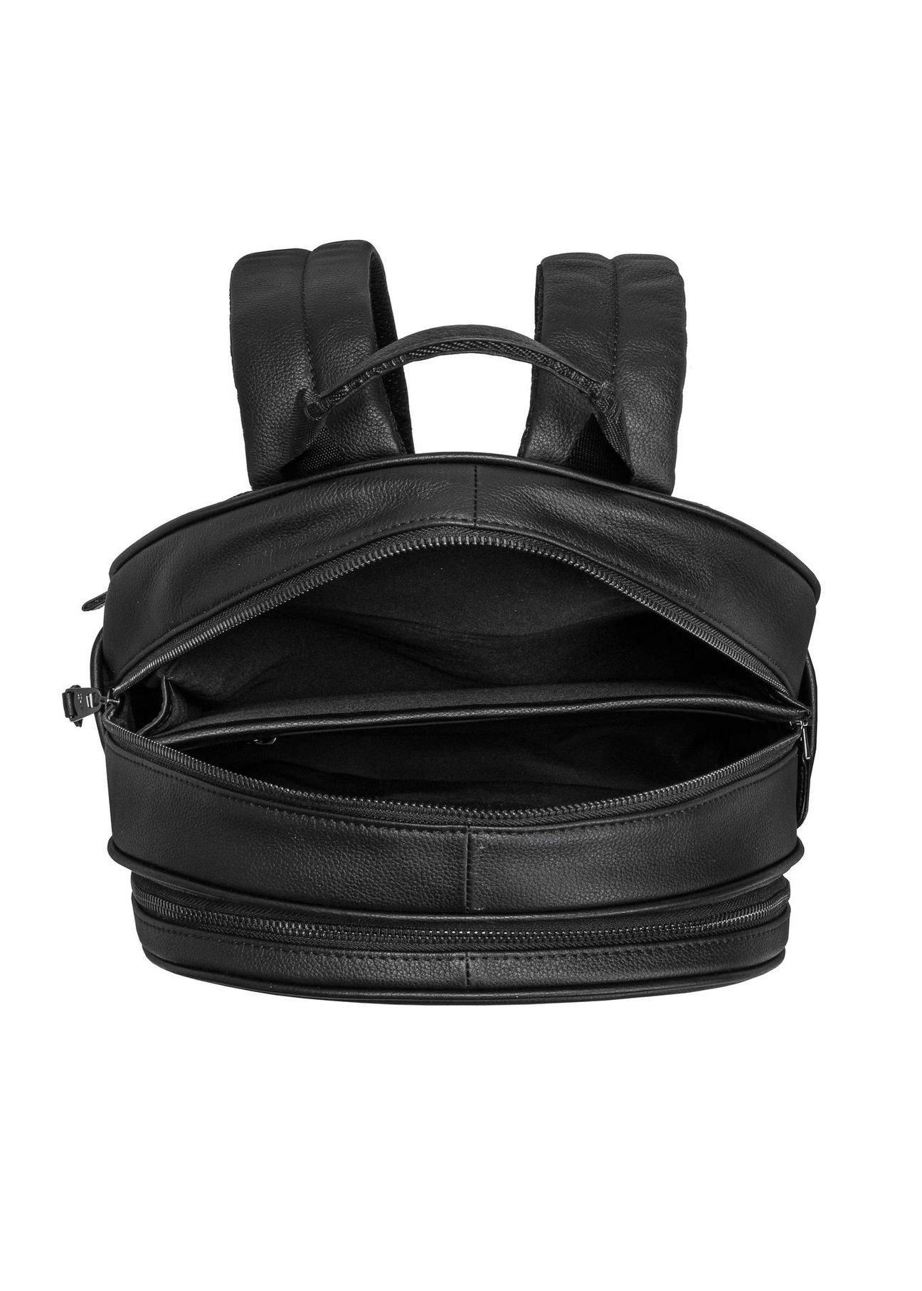 Čierny kožený pánsky batoh PLCMS-0017R-99(W25)-05