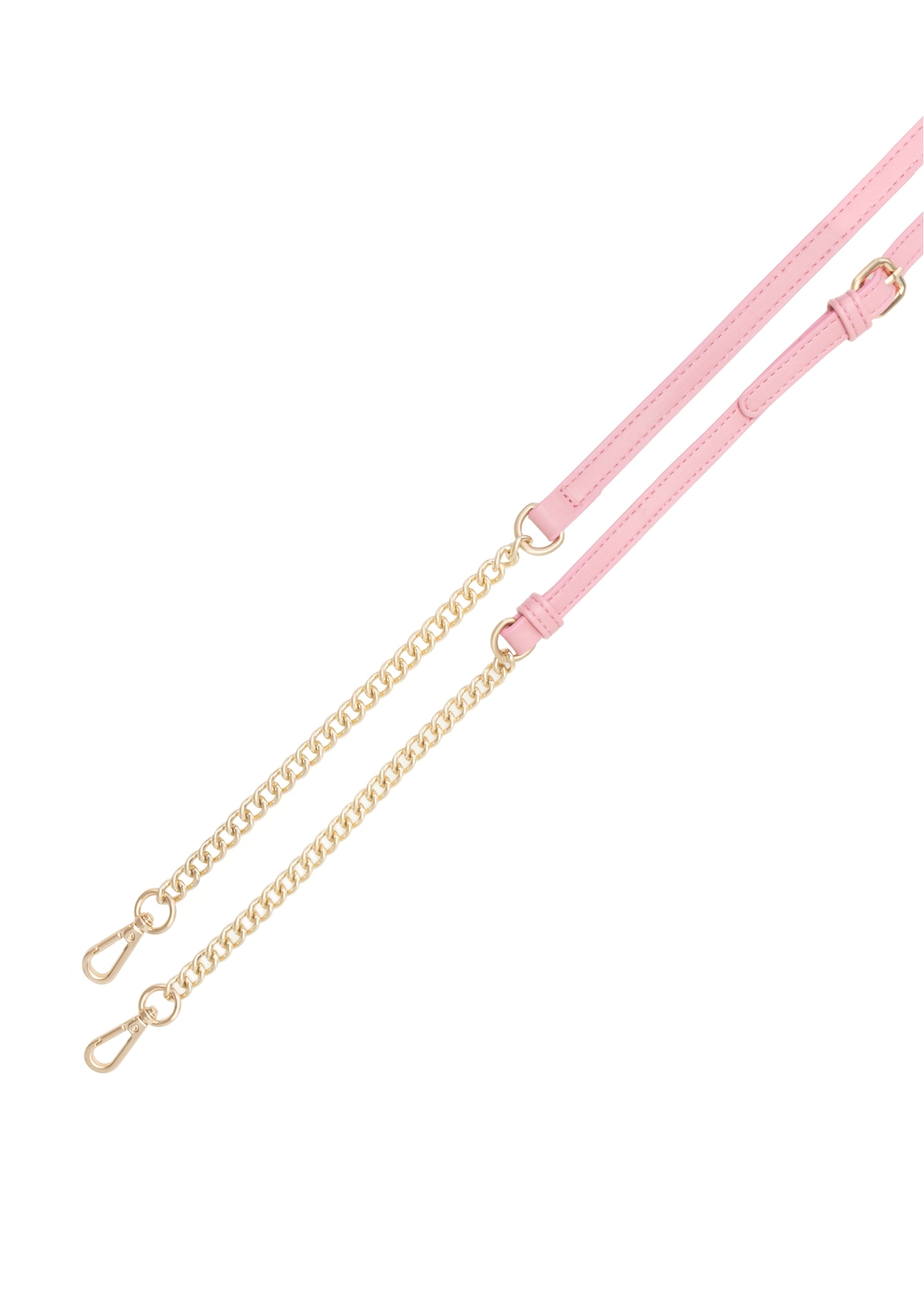 Ružová kabelka v tvare srdca TOREC-1154-5B(W26), pohľad na odnímateľný popruh produktu, pohľad na bielom pozadí.