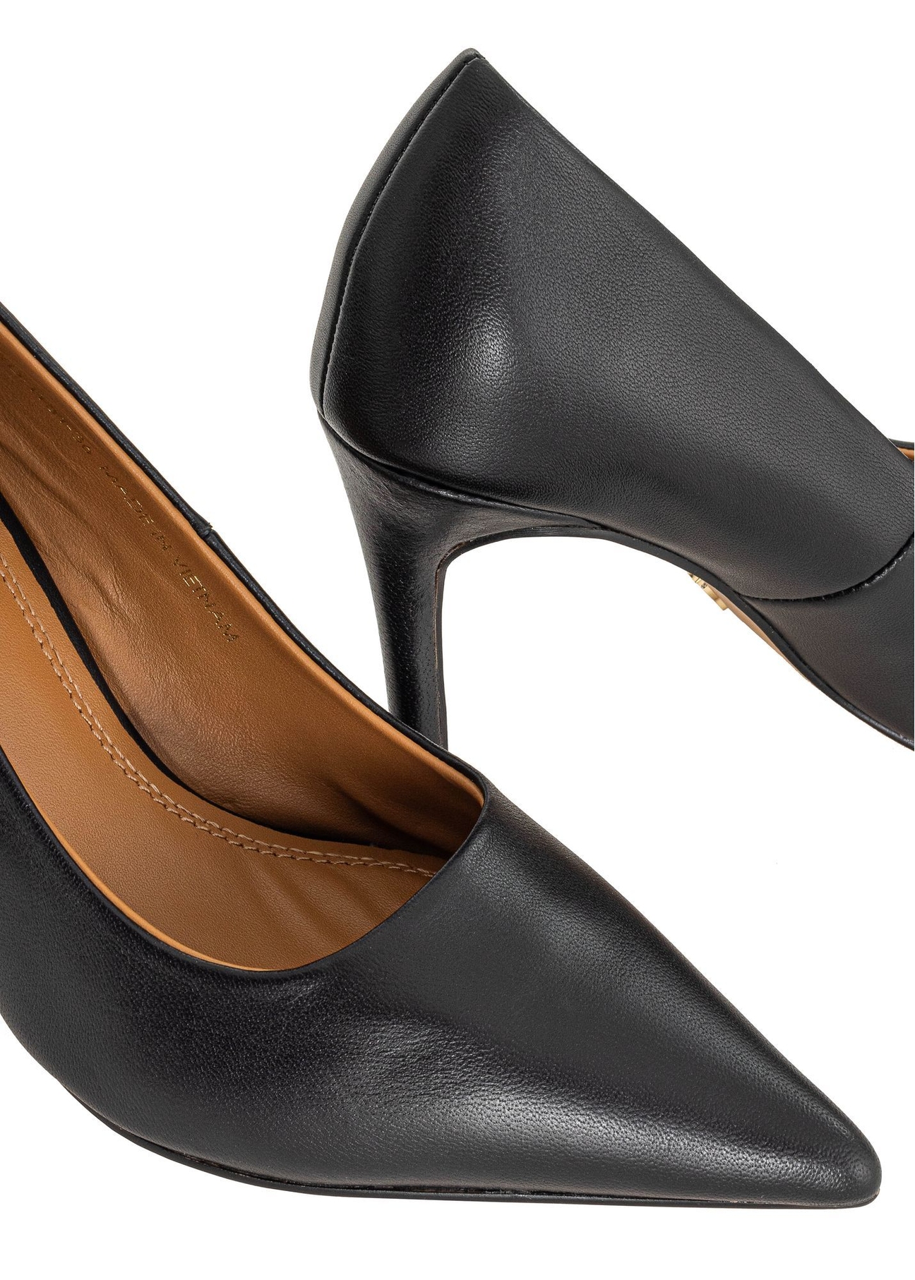 Čierne kožené dámske vysoké podpätky BUTYD-1131-99(Z24)-09