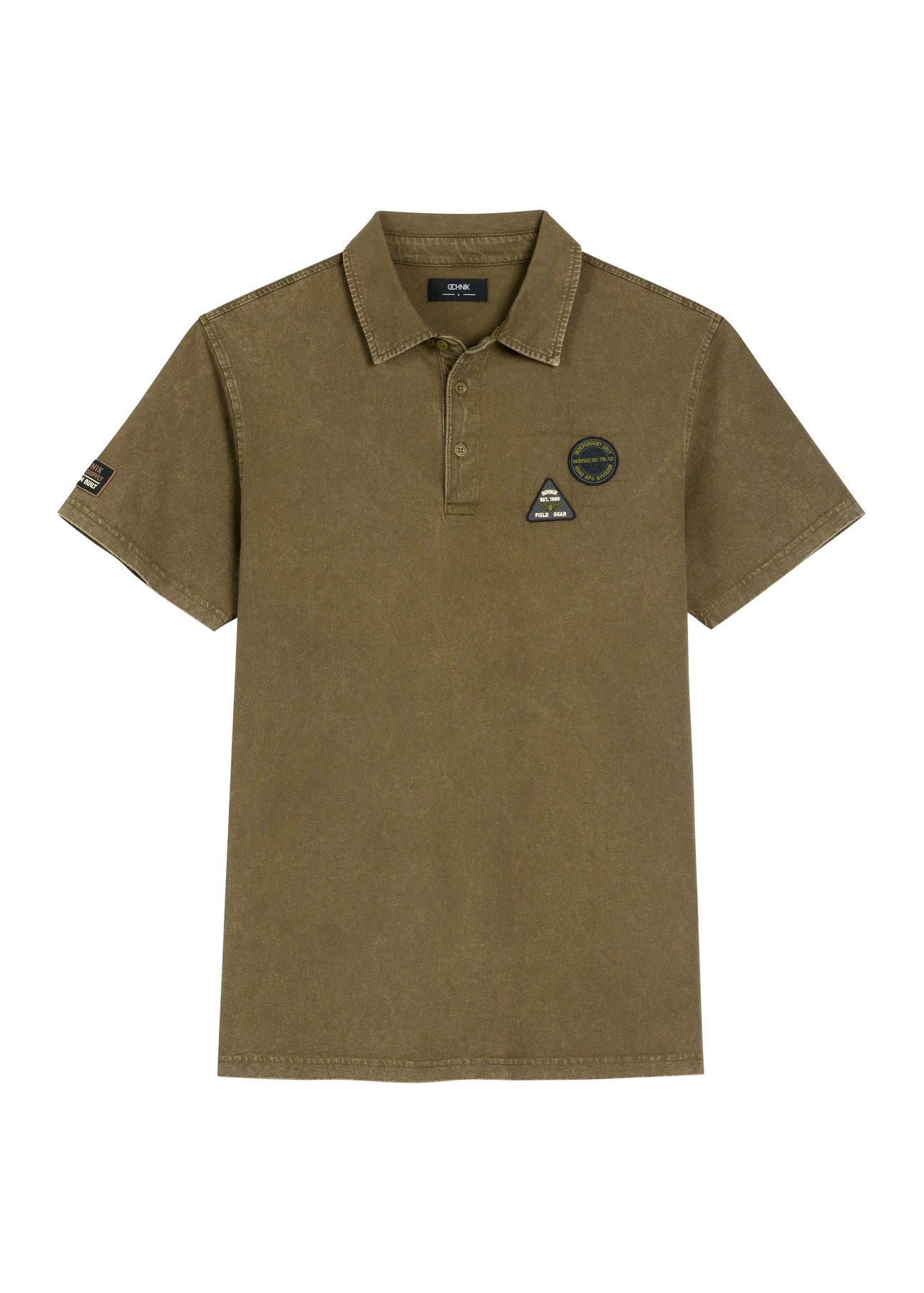 Pánske polo tričko v farbe khaki POLMT-0083-8D(W26)