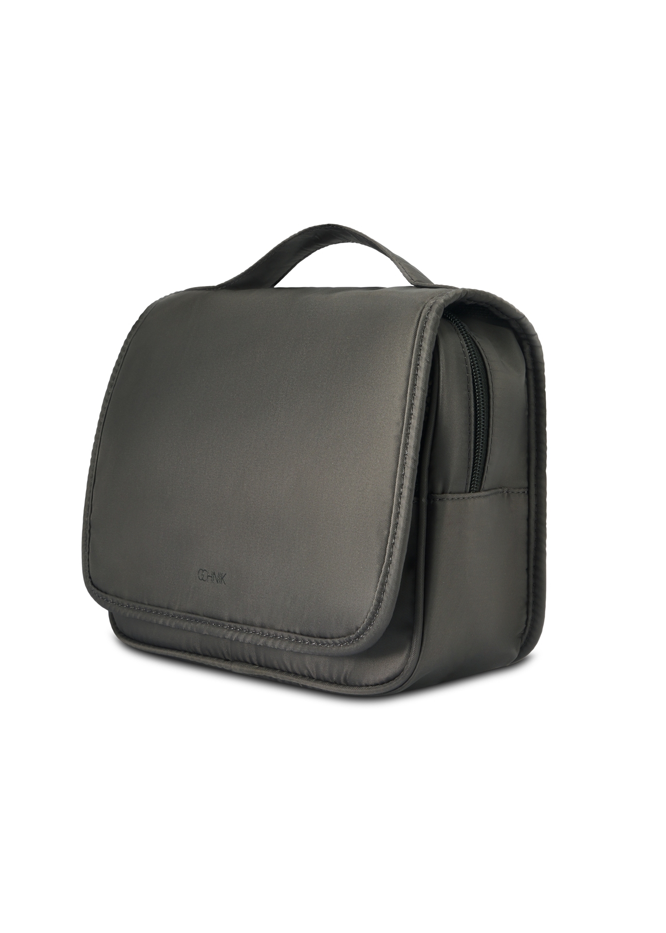 Pánska kozmetická taška v tmavosivej farbe TORMN-0370-95(Z25), diagonálny pohľad na produkt na bielom podklade.