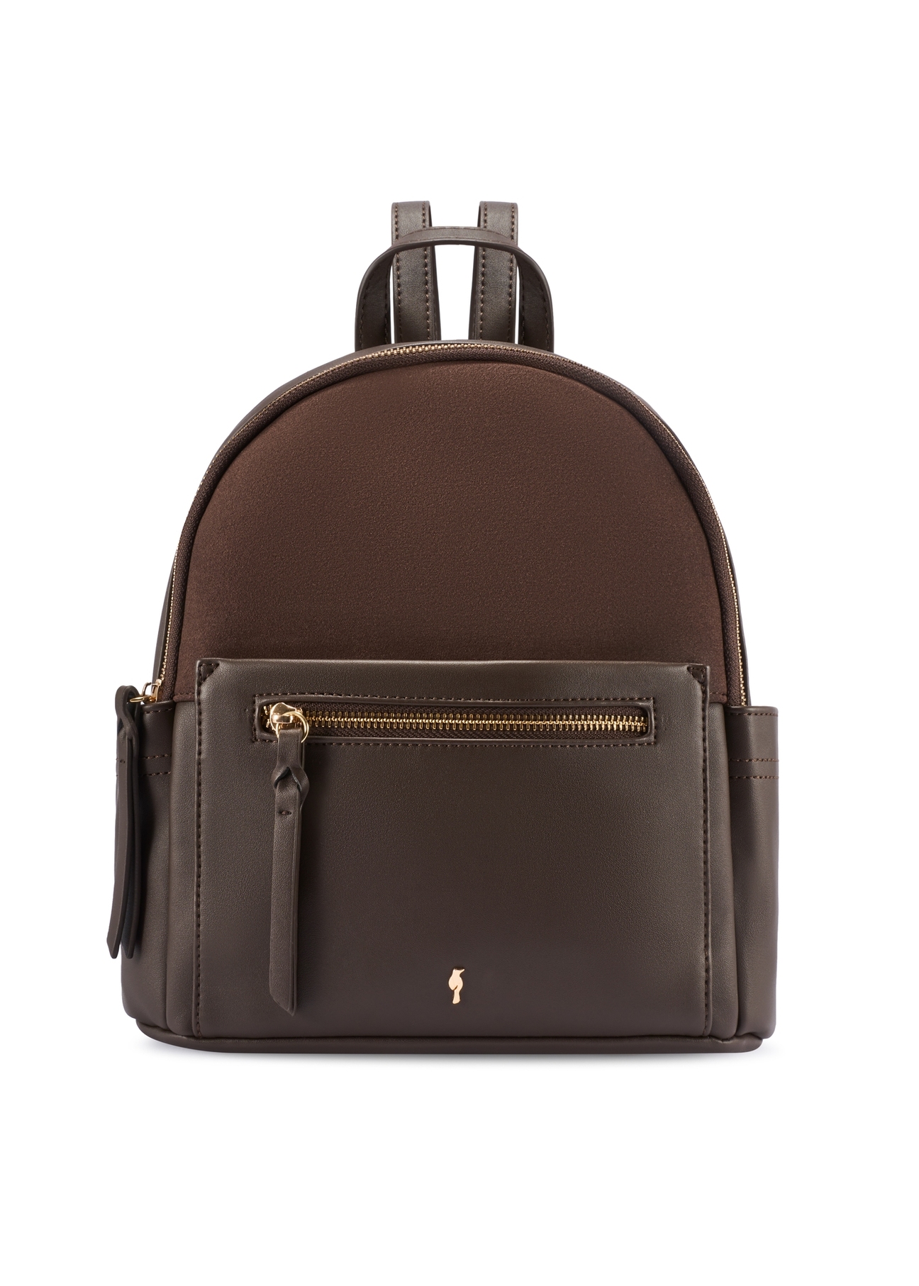 Hnedý dámsky batoh TOREC-1125-1I(W26), pohľad na produkt spredu na bielom pozadí.