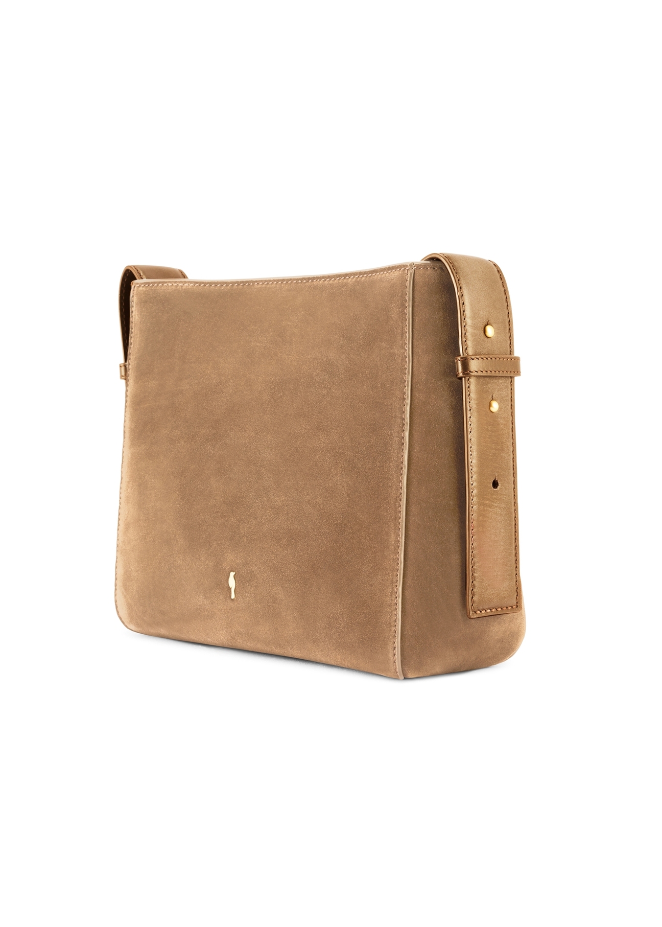 Dámska kožená kabelka béžovej farby TORES-1251-1B(W26) - diagonálny pohľad na produkt, na bielom podklade.