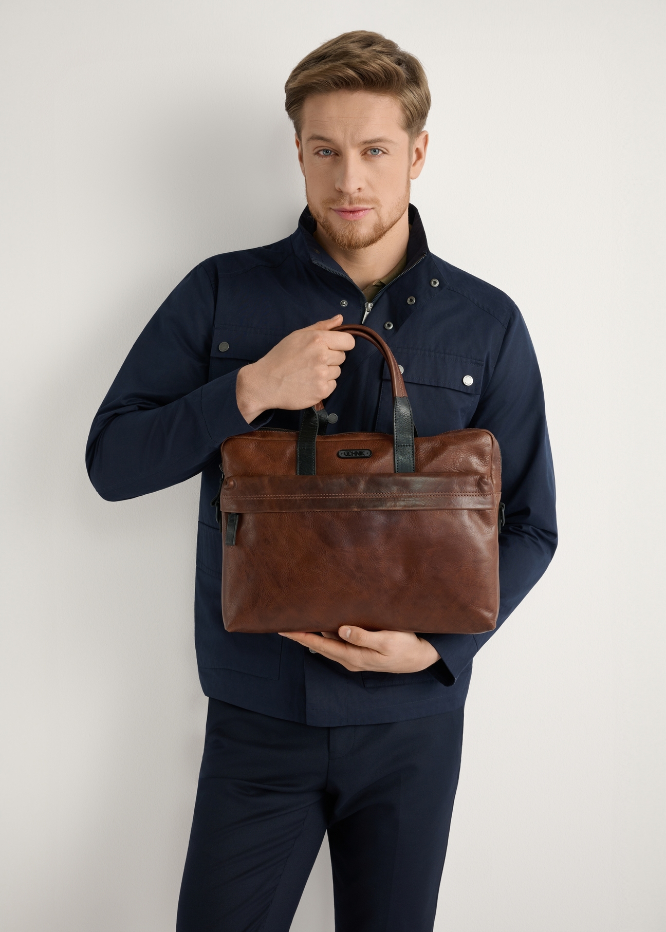 Hnedá kožená pánska taška TORMS-0488-1H(W26)