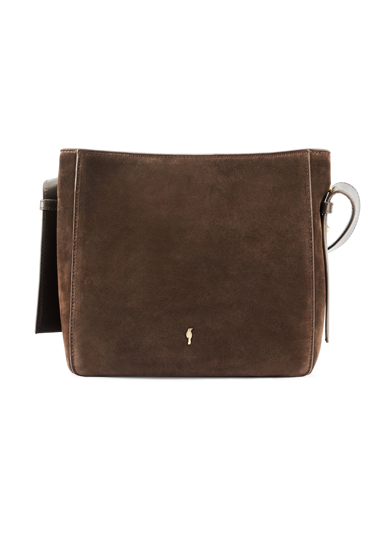 Dámska kožená kabelka hnedej farby TORES-1251-1I(W26) - pohľad spredu na produkt, na bielom pozadí.