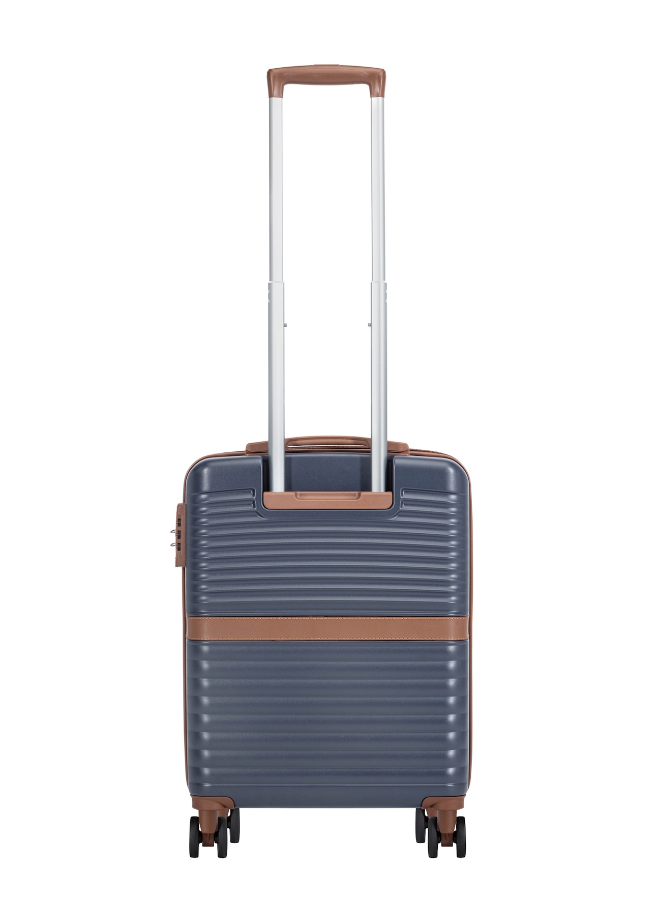 Malý kufor na kolieskach WALAB-0084-7D-19(W26), pohľad na produkt zozadu na bielom pozadí.