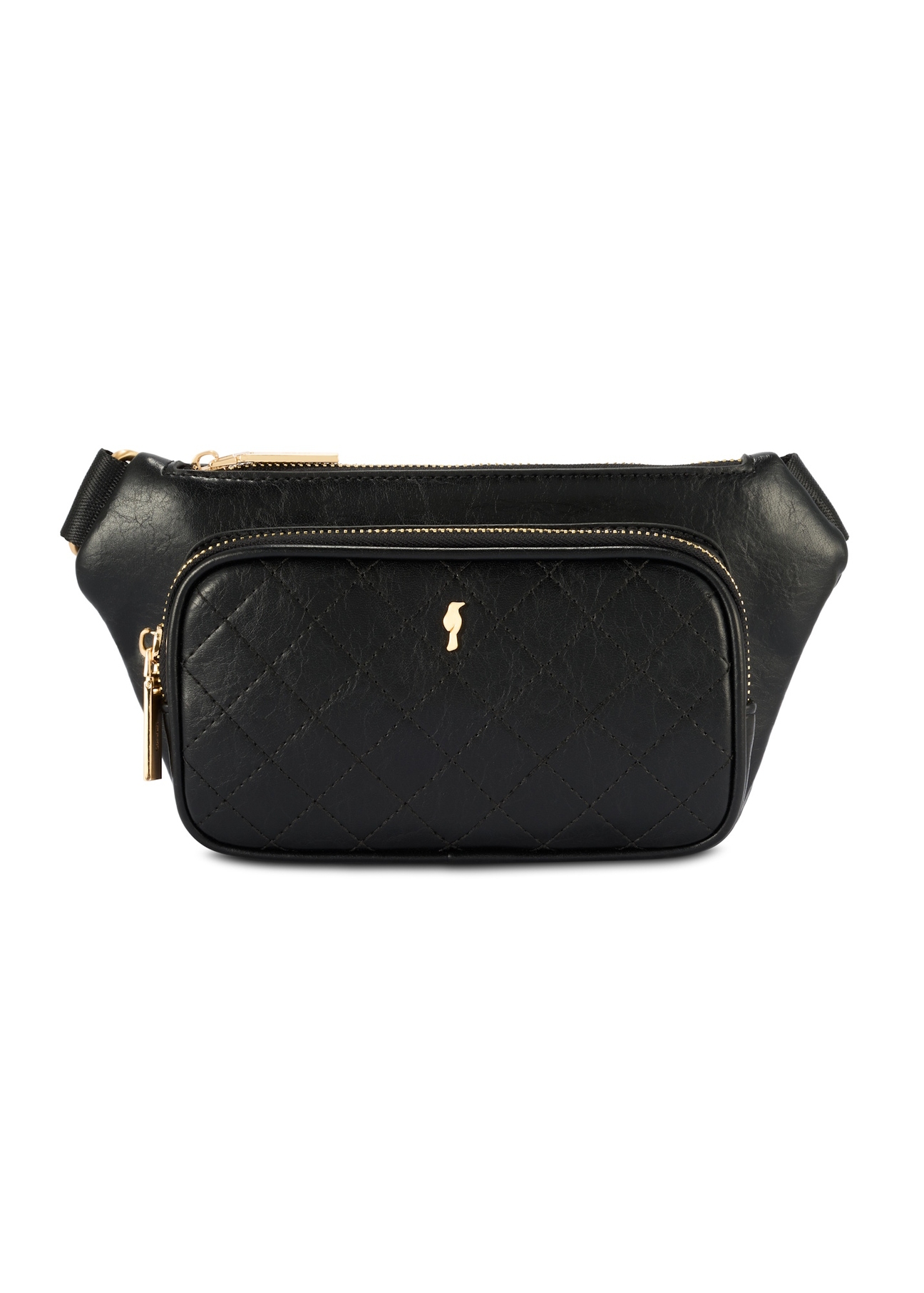 Čierna dámska ľadvinka s prešívaním TOREC-1192-99(W26), pohľad spredu na bielom pozadí.