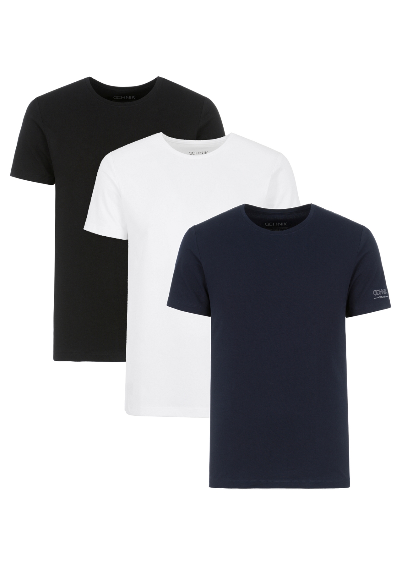 Pánska základná súprava tričiek ZESMT-0040-00(KS), pohľad spredu na bielom pozadí.