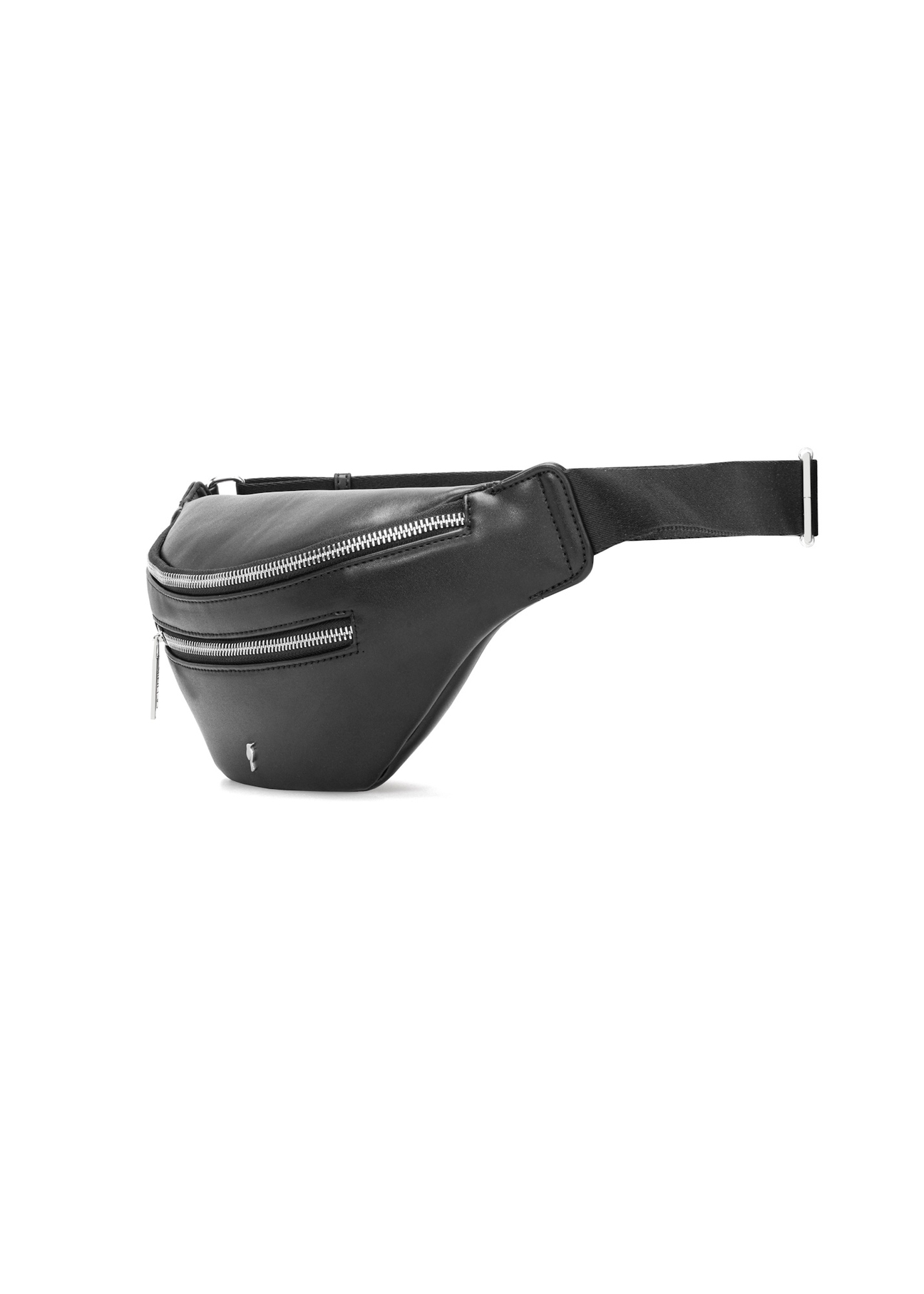 Čierna dámska ľadvinka z imitácie kože TOREC-1190-99(W26), diagonálny pohľad na produkt na bielom pozadí.