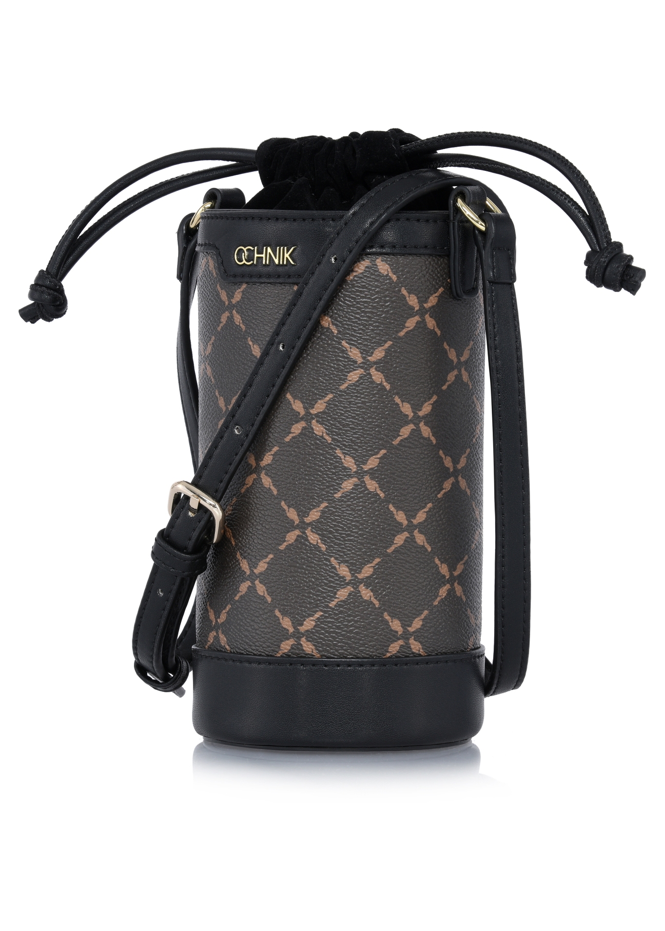 Hnedá dámska kabelka s monogramom TOREC-0895-98(W24)-02