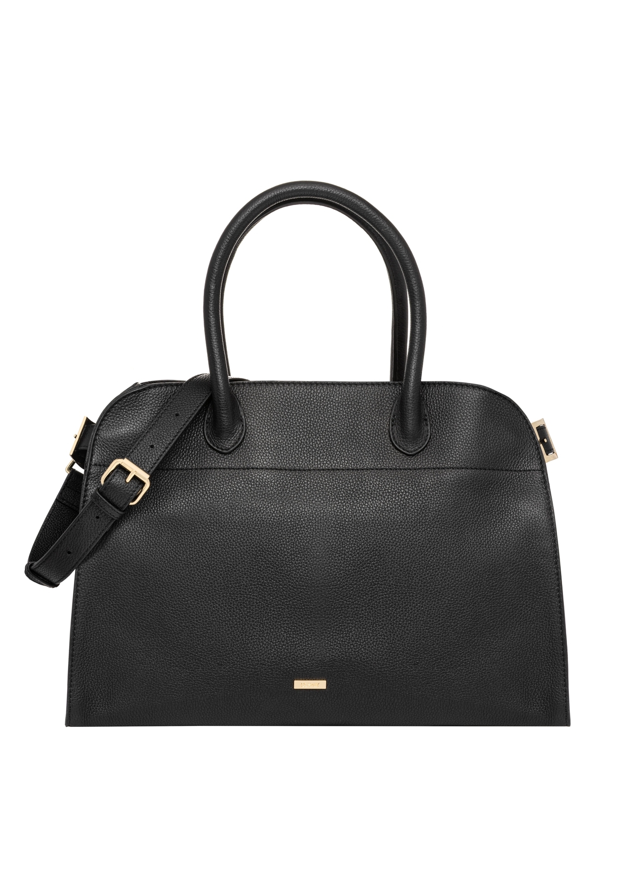 Leather black handbag TORES-1191-9I(Z26), front view of the product on a white background.