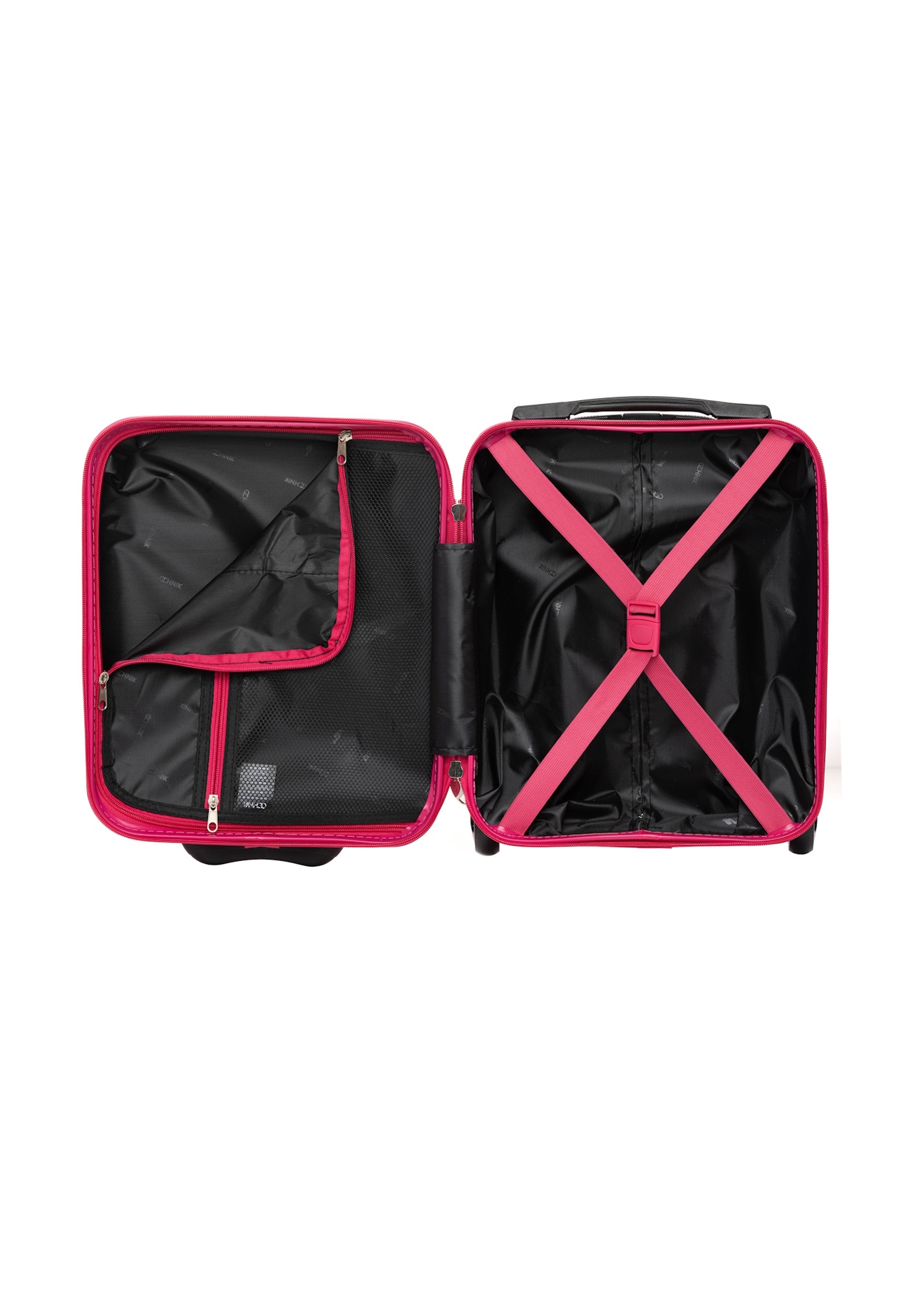 Príručný kufor na kolieskach WALAB-0040-5E-16(W26), pohľad na produkt vo vnútri na bielom pozadí.