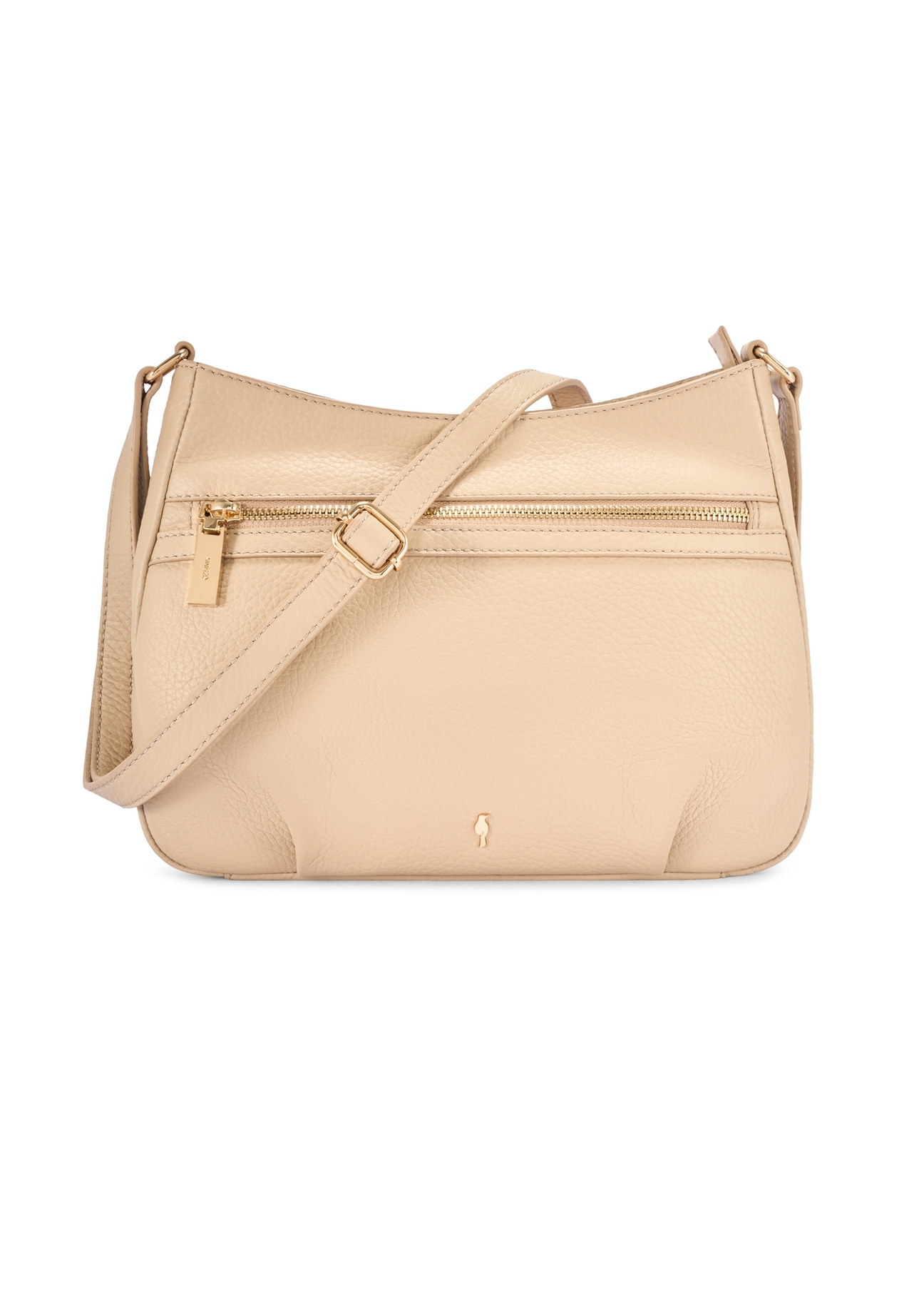 Béžová dámska kabelka cez rameno TORES-1213-1B(W26) - pohľad spredu na produkt, na bielom pozadí.