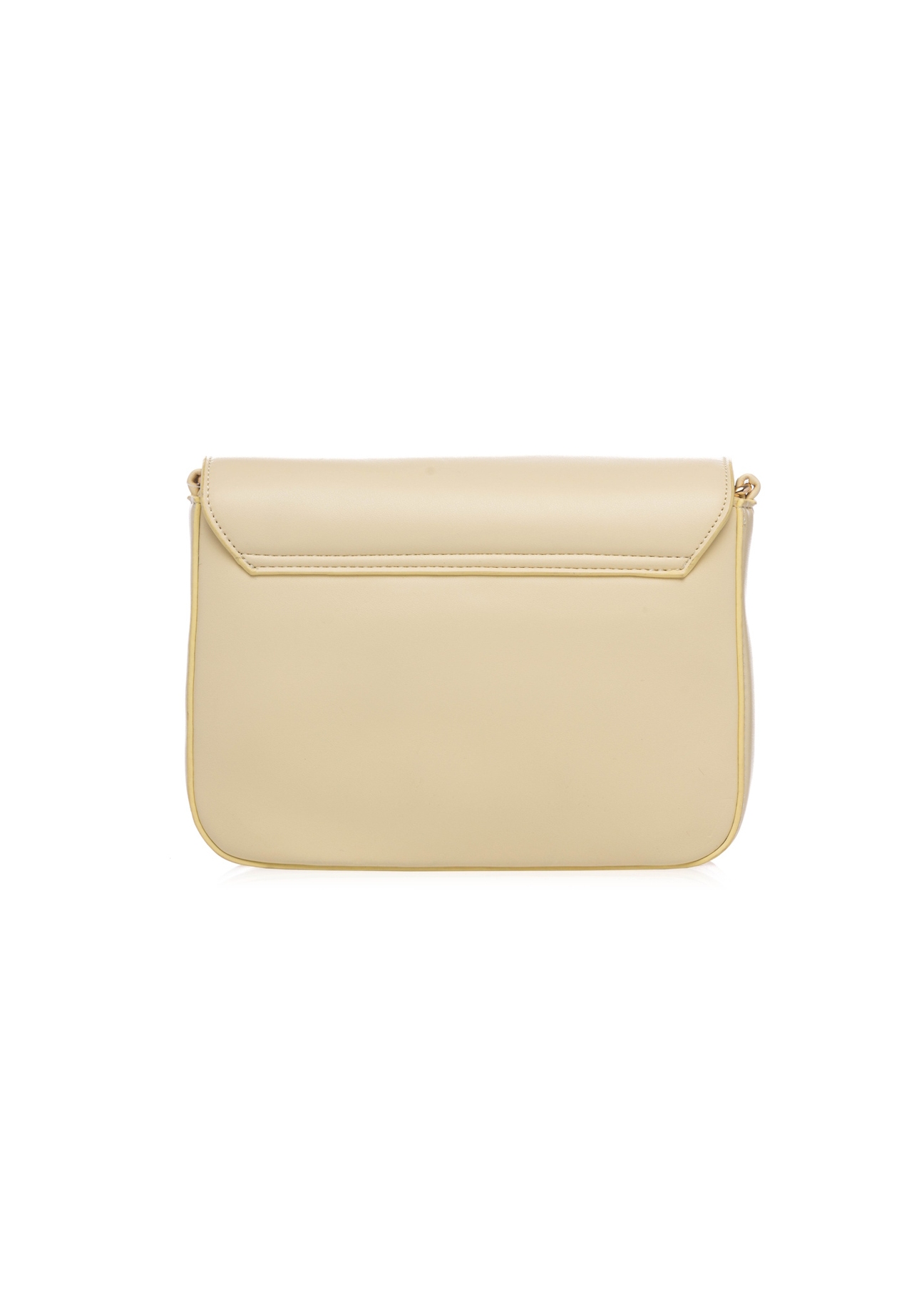 Svetložltá dámska taška cez rameno s retiazkou TOREC-0767-2A(W26), pohľad zozadu na výrobok na bielom pozadí.