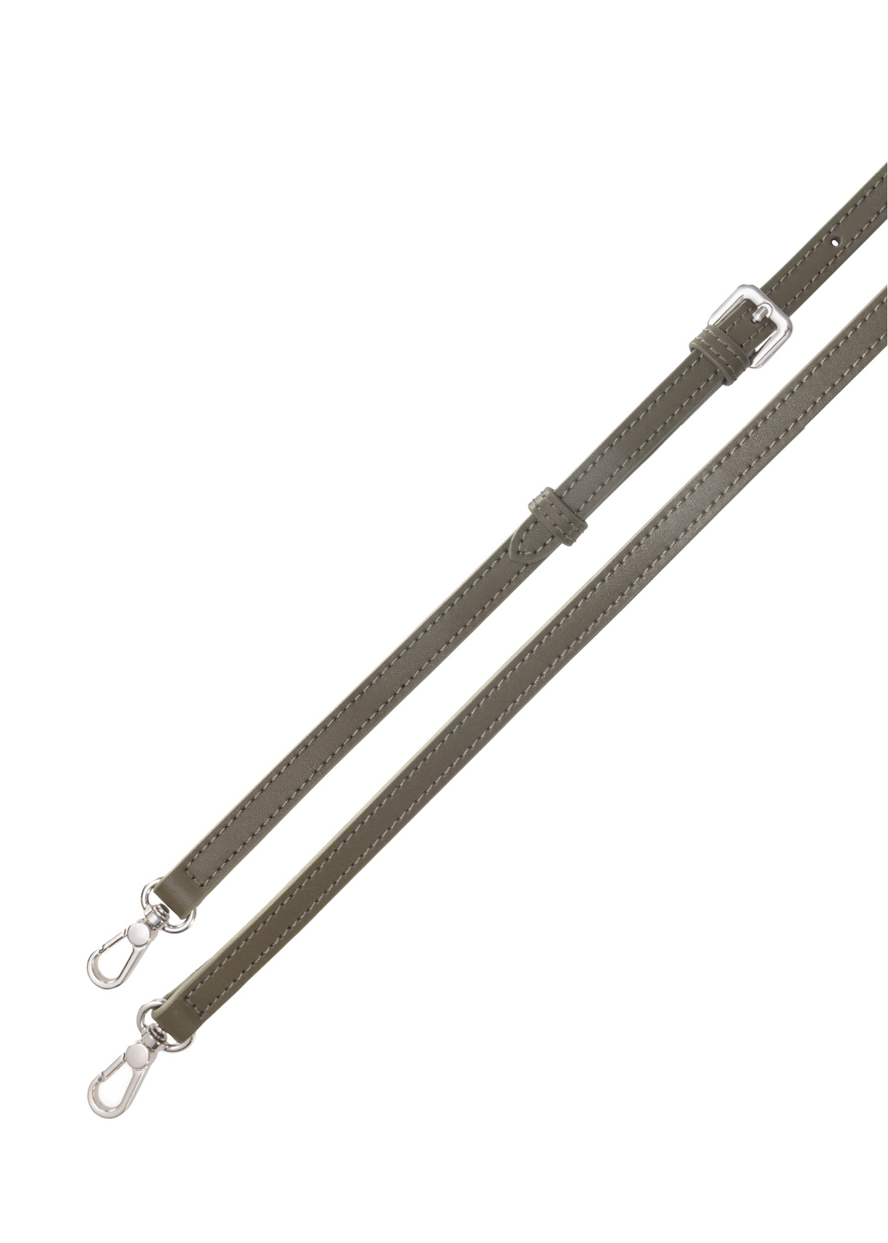 Dámska khaki kabelka cez rameno TORES-1193-55 (Z25), pohľad na produkt s popruhmi na bielom pozadí.
